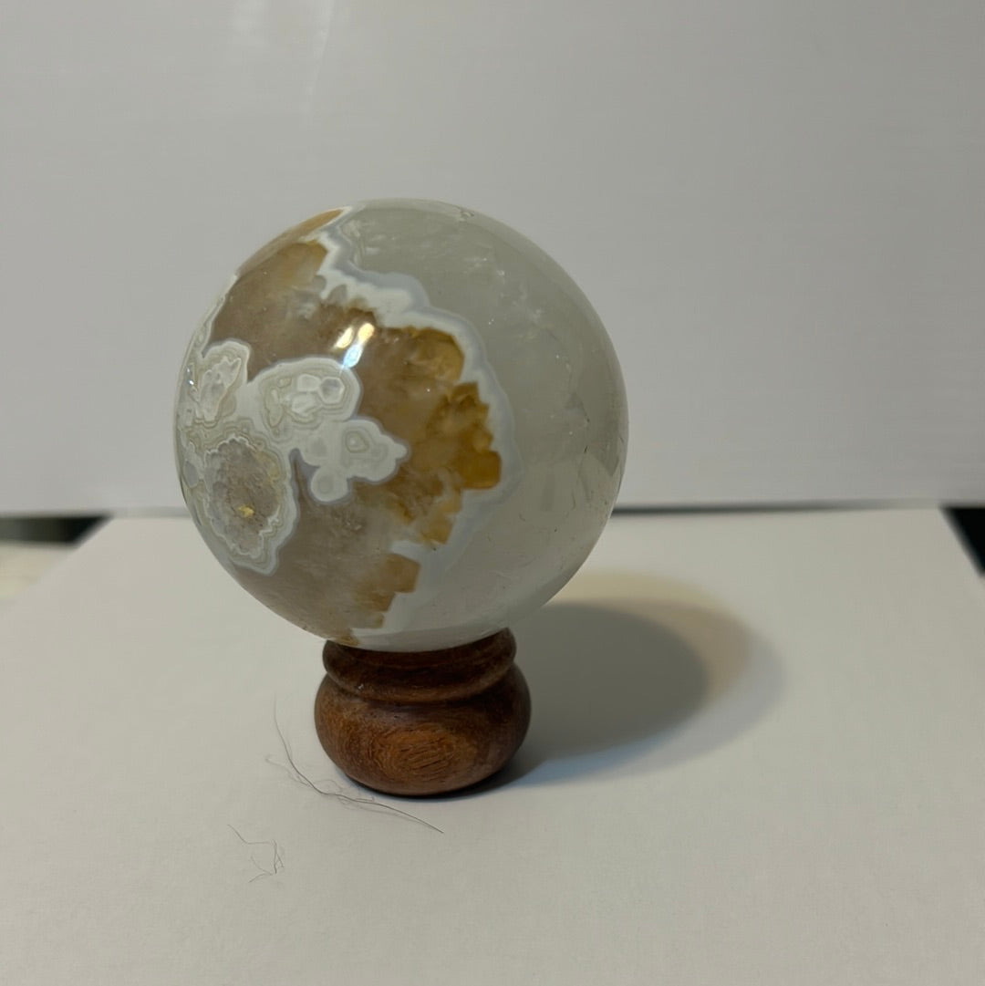 FLOWER AGATE SPHERE-growth, manifestation, and personal transformation