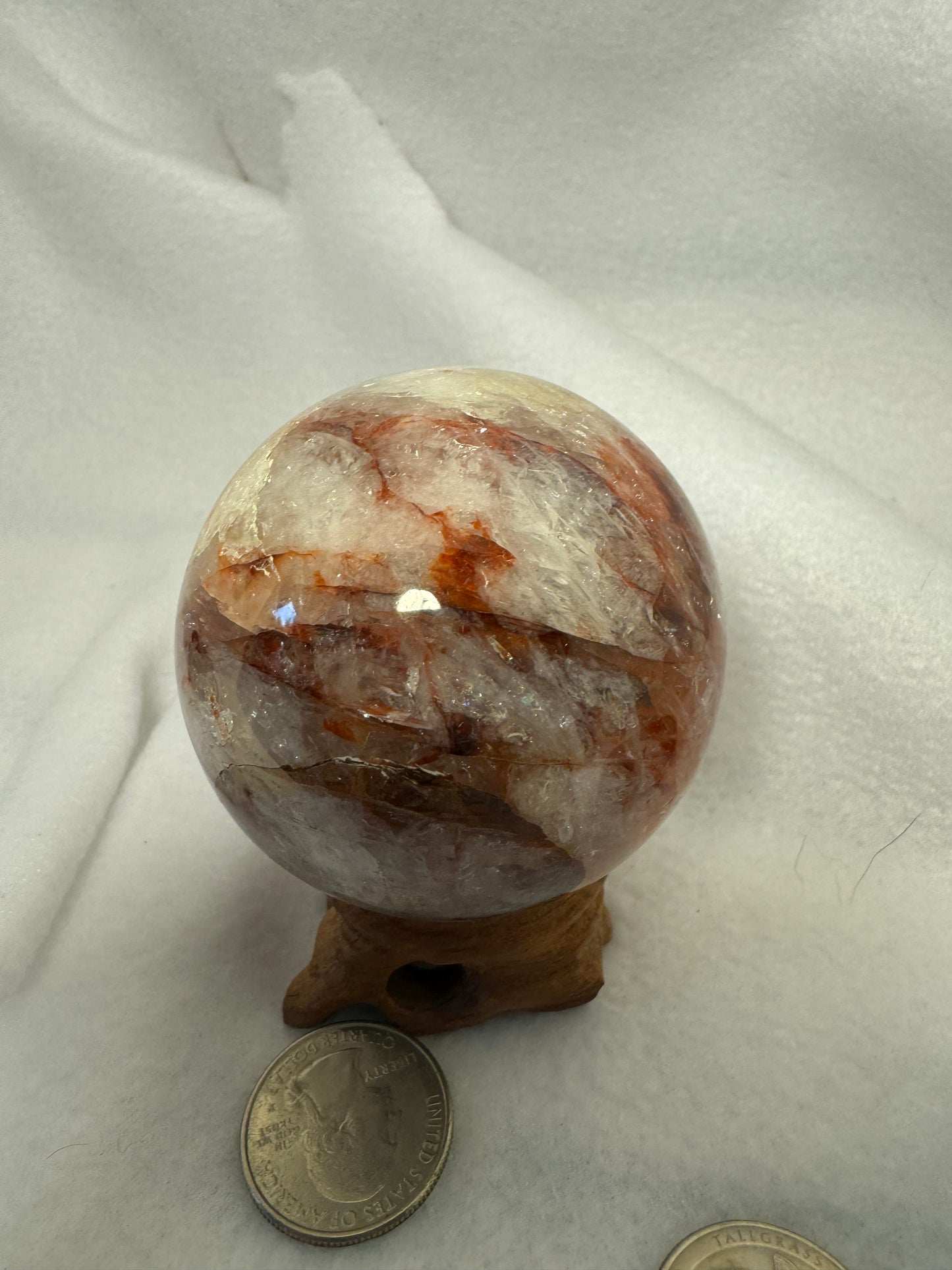 FIRE QUARTZ SPHERE-passion, vitality, spiritual awakening