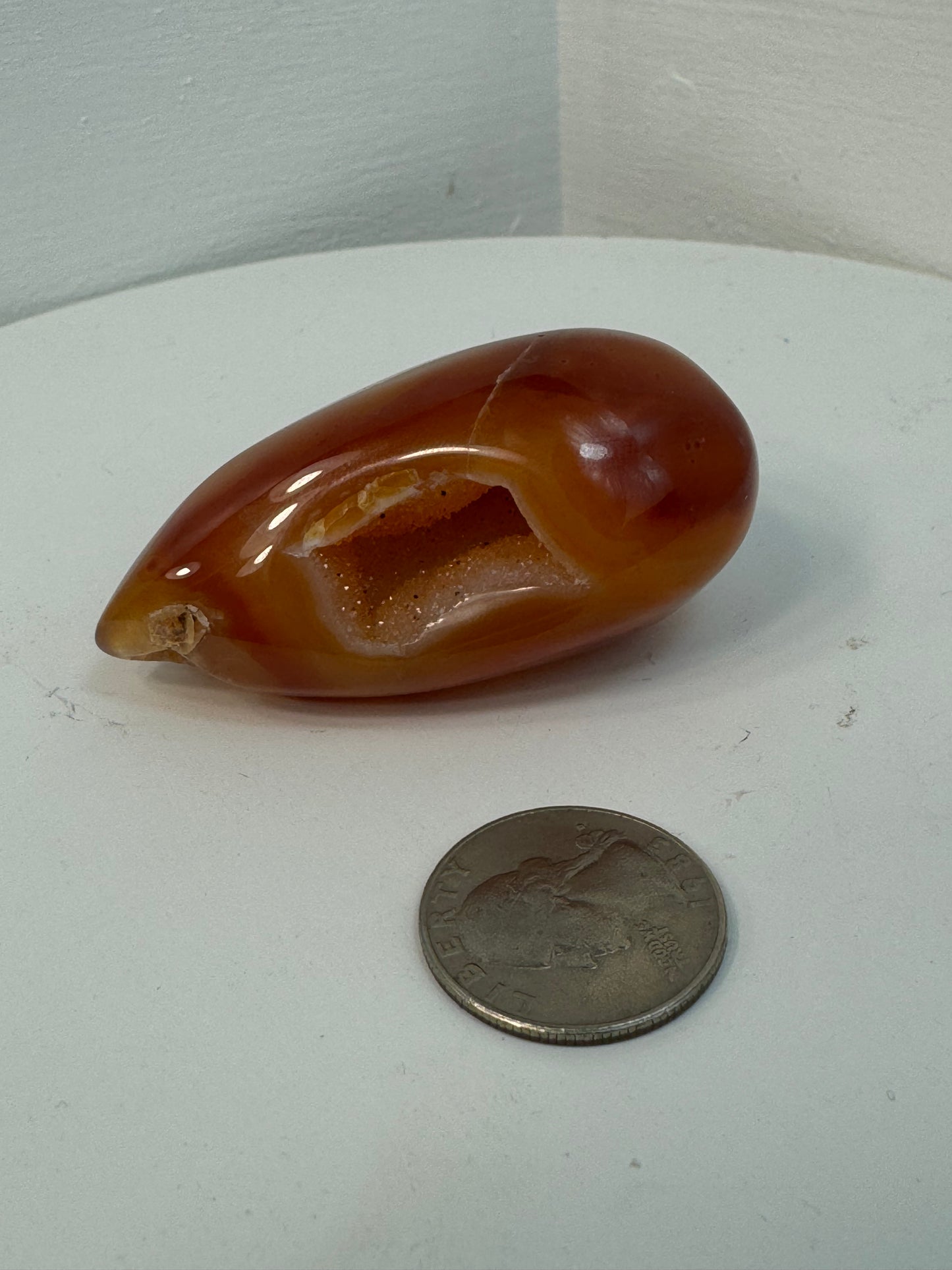 CARNELIAN DRUZY TEARDROP- Vitality, Creativity, Emotional Healing
