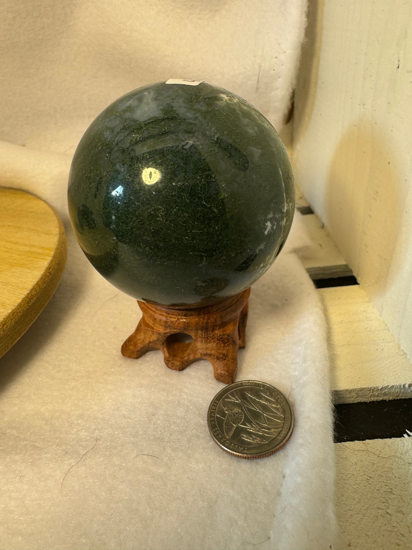 MOSS AGATE SPHERE-abundance, growth, emotional healing