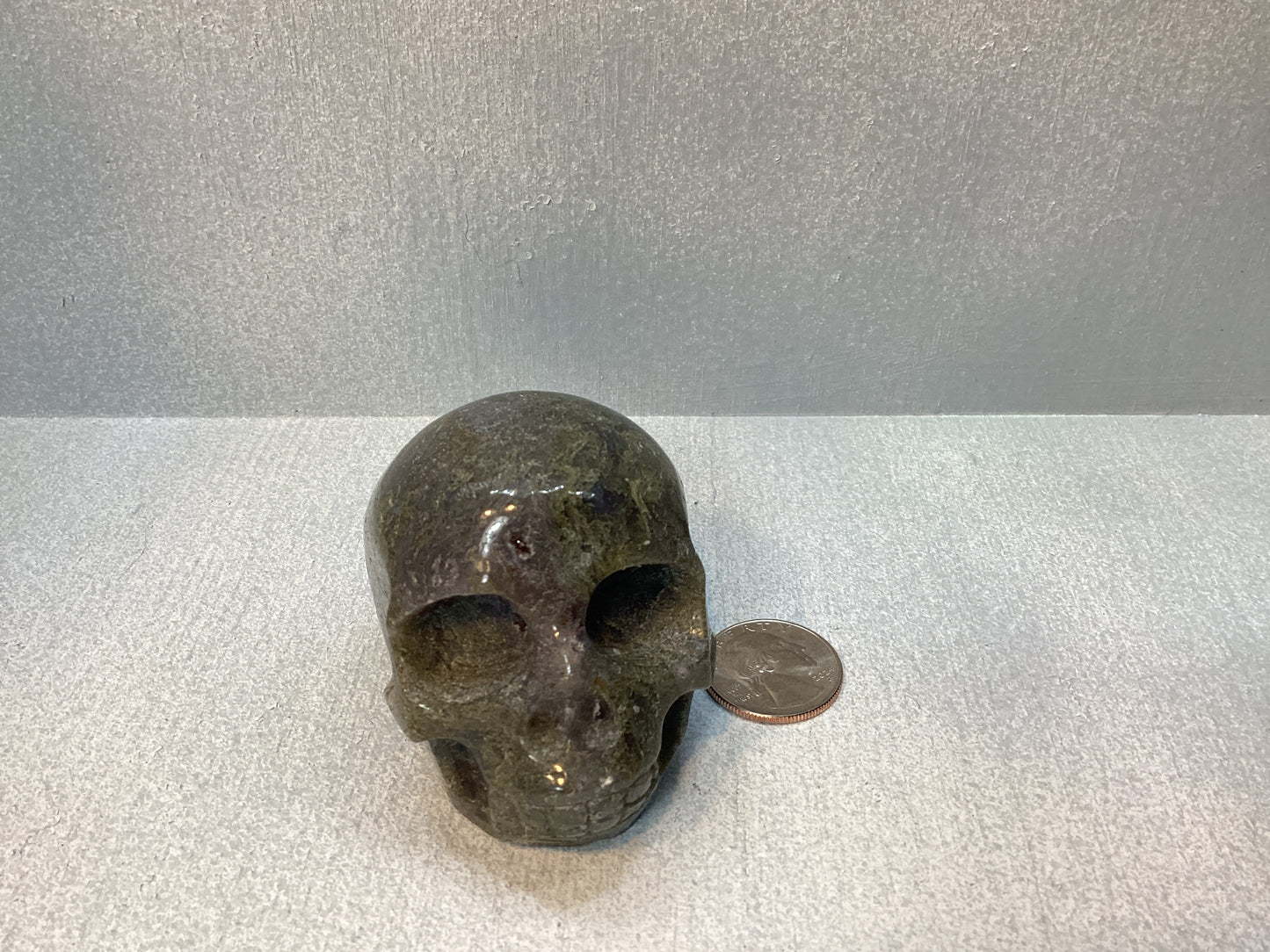 MOSS AGATE SKULL- abundance, growth, emotional healing