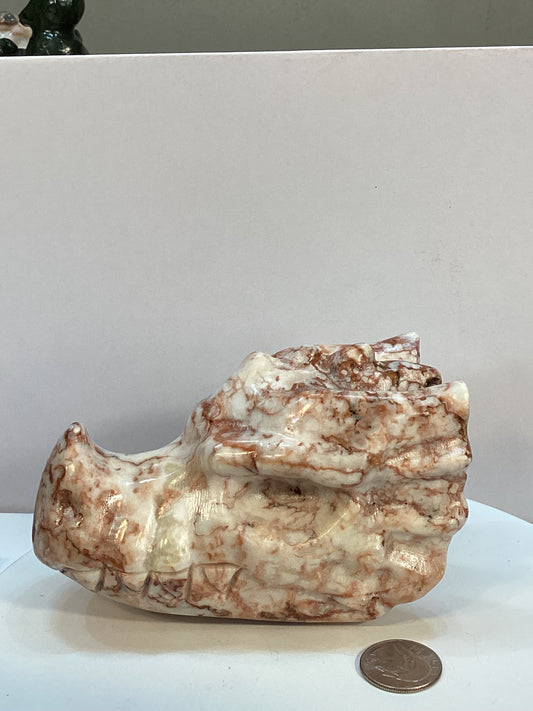 RED VEIN JASPER DRAGON SKULL-Strength, Wisdom, and Grounding Energy