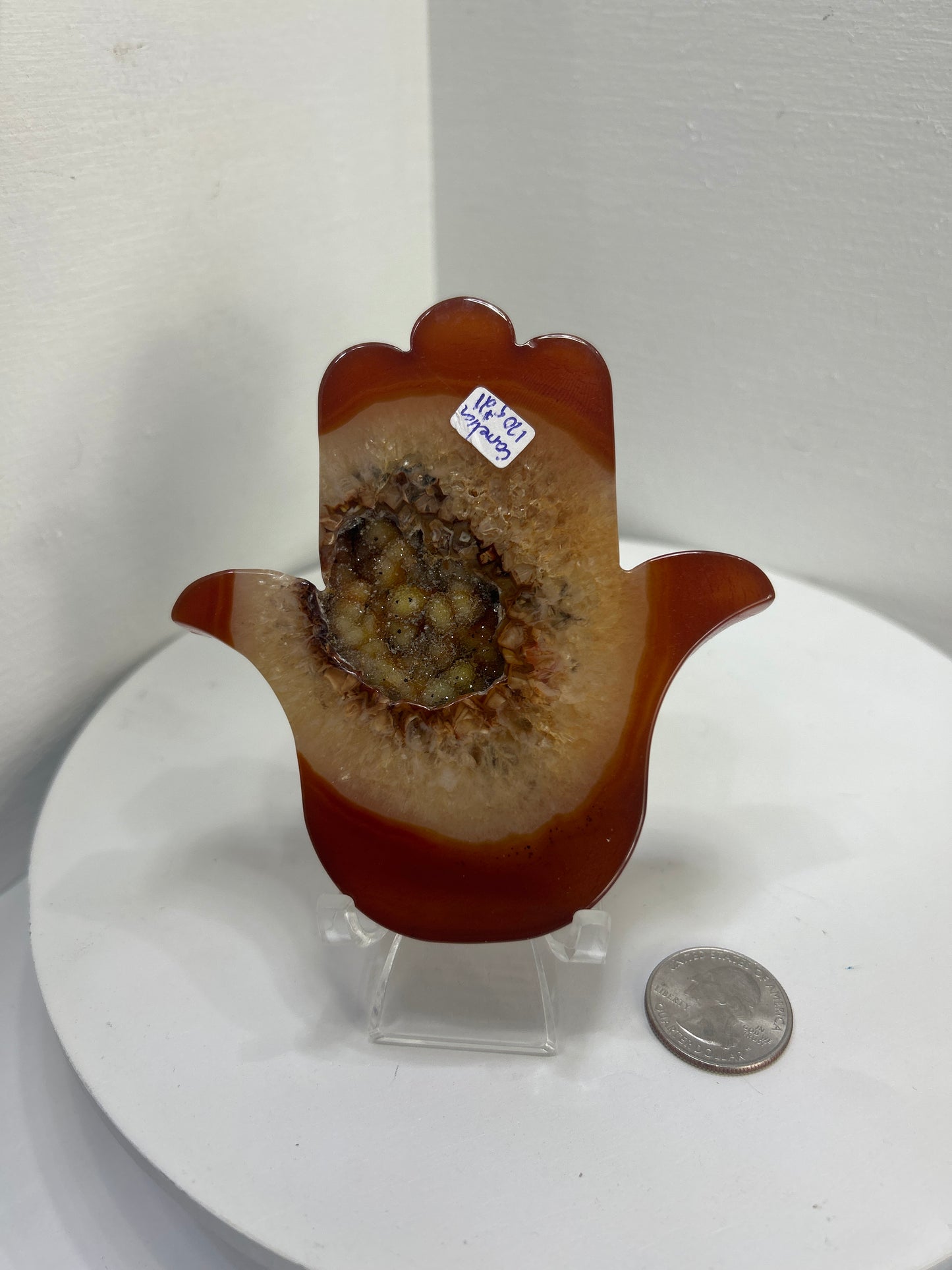 CARNELIAN HAMSA (FLAT HANDS)-Protection, Courage, Vitality