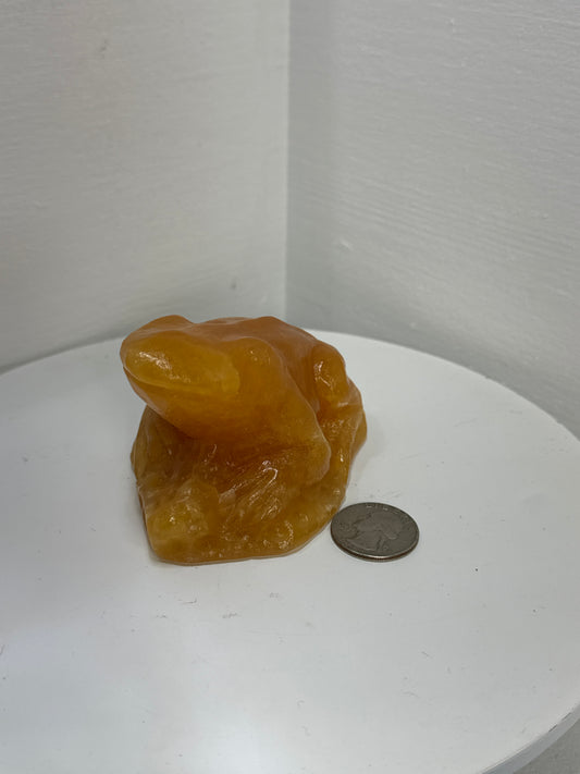ORANGE CALCITE FROG -Transformation, Joy, and Abundance