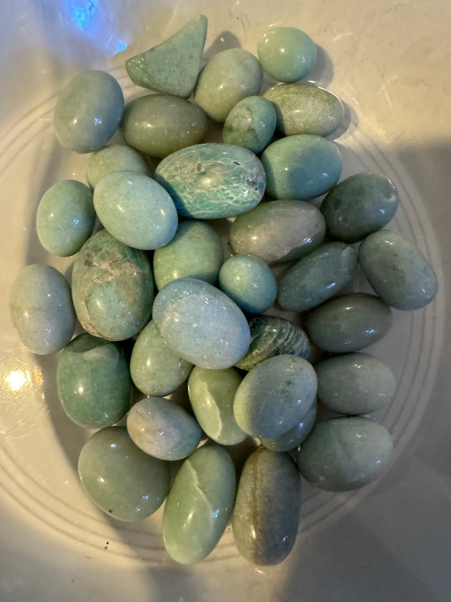 AMAZONITE TUMBLES/CHIPS—Courage, Harmony, Communication
