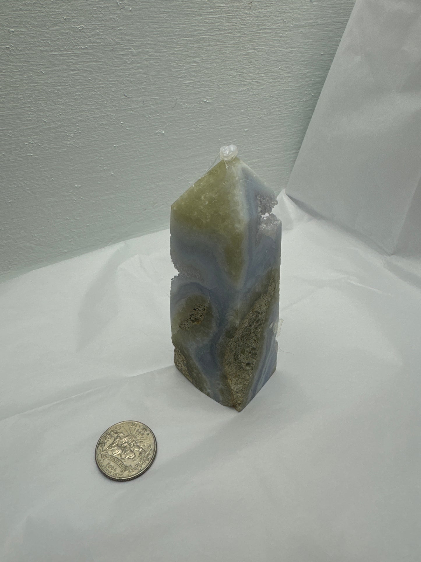 BLUE LACE TOWER- Calm, Communication, and Emotional Healing