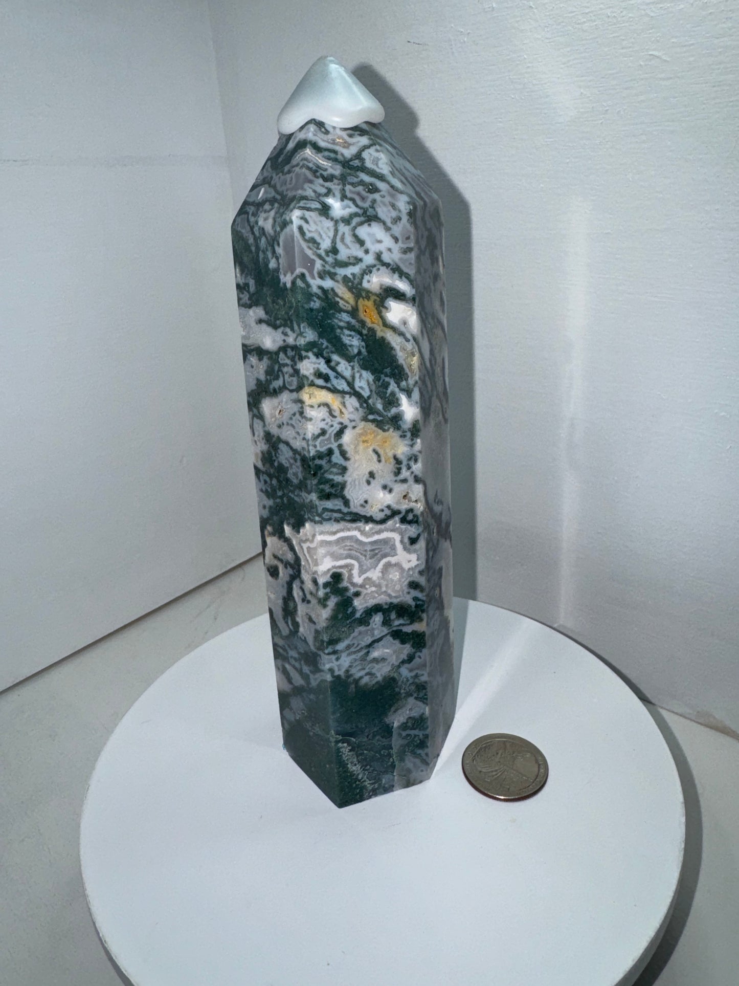 MOSS AGATE TOWER towers-abundance, growth, emotional healing