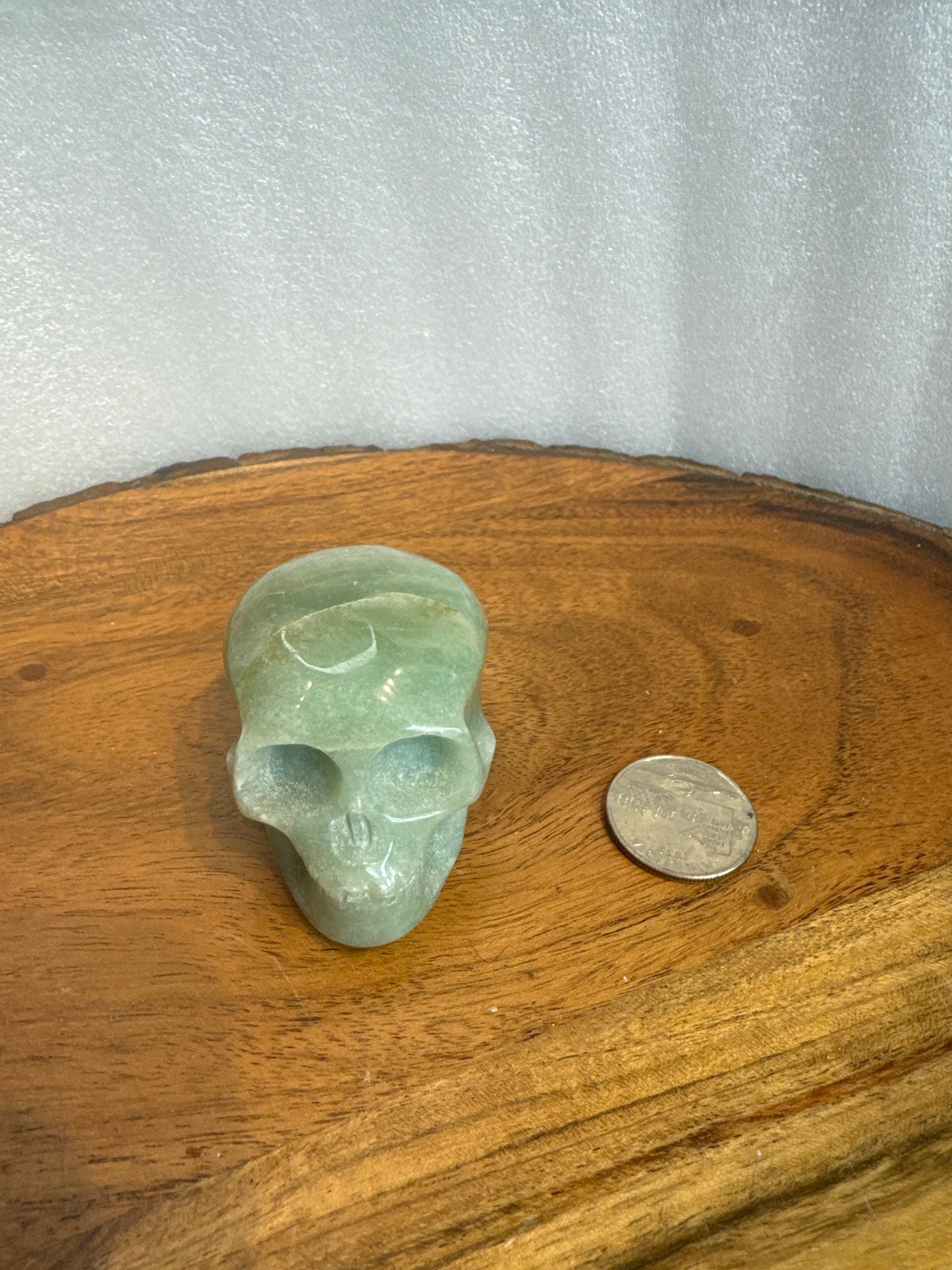 GREEN AVENTURINE SKULL-prosperity, luck, emotional healing