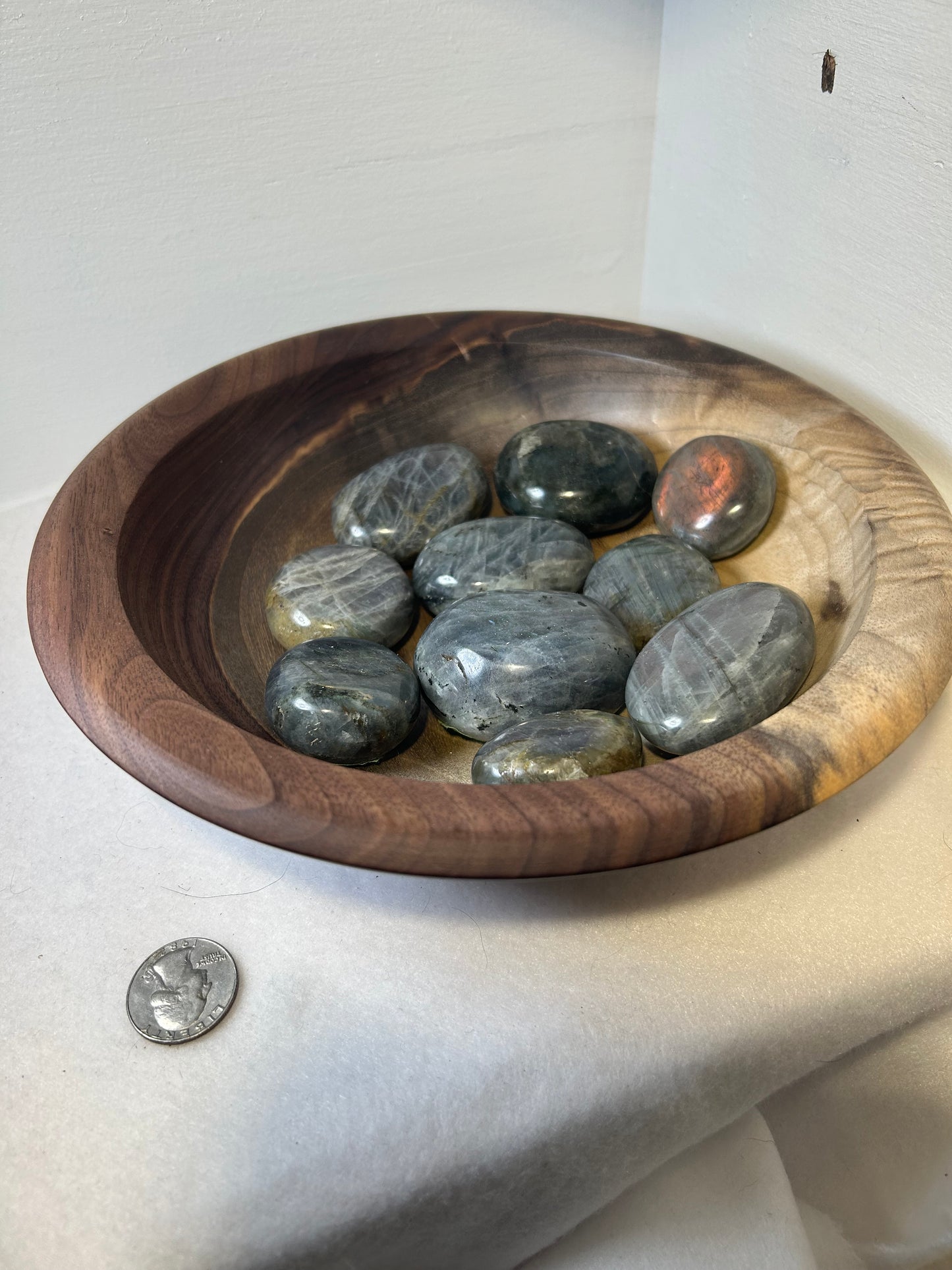 LABRADORITE PALM STONE-intuition, protection, and spiritual awakening