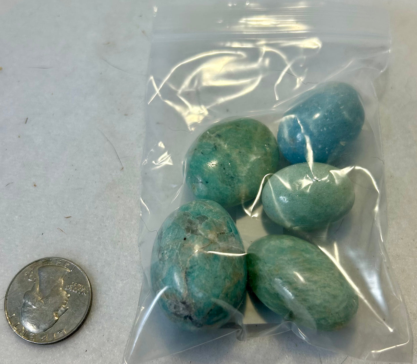 AMAZONITE TUMBLES/CHIPS—Courage, Harmony, Communication