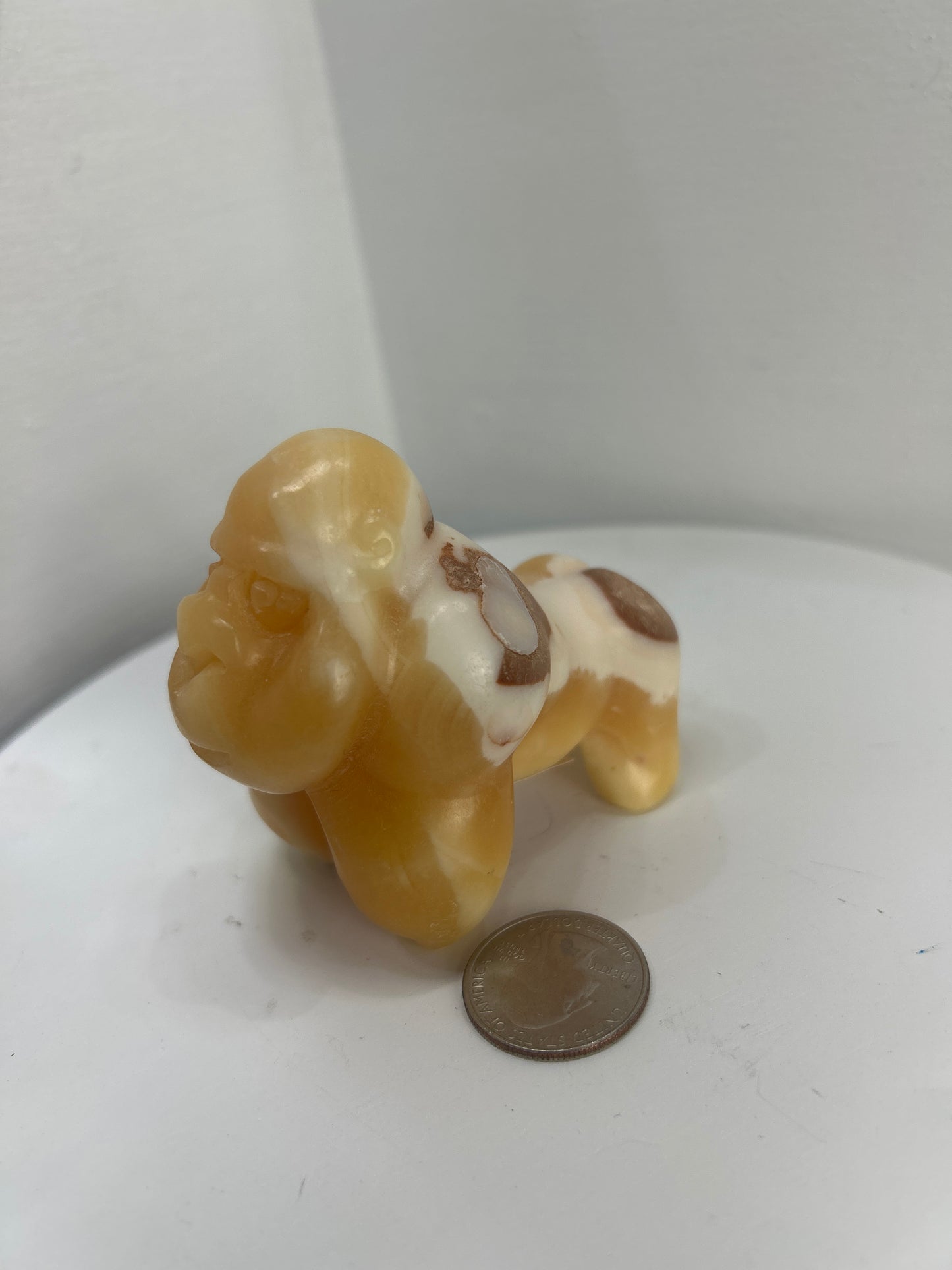 ORANGE CALCITE GORILLA- Vitality, Strength, Emotional Healing