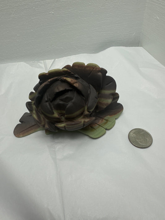 GREEN ZEBRA JASPER FLOWER-balance, growth, grounding