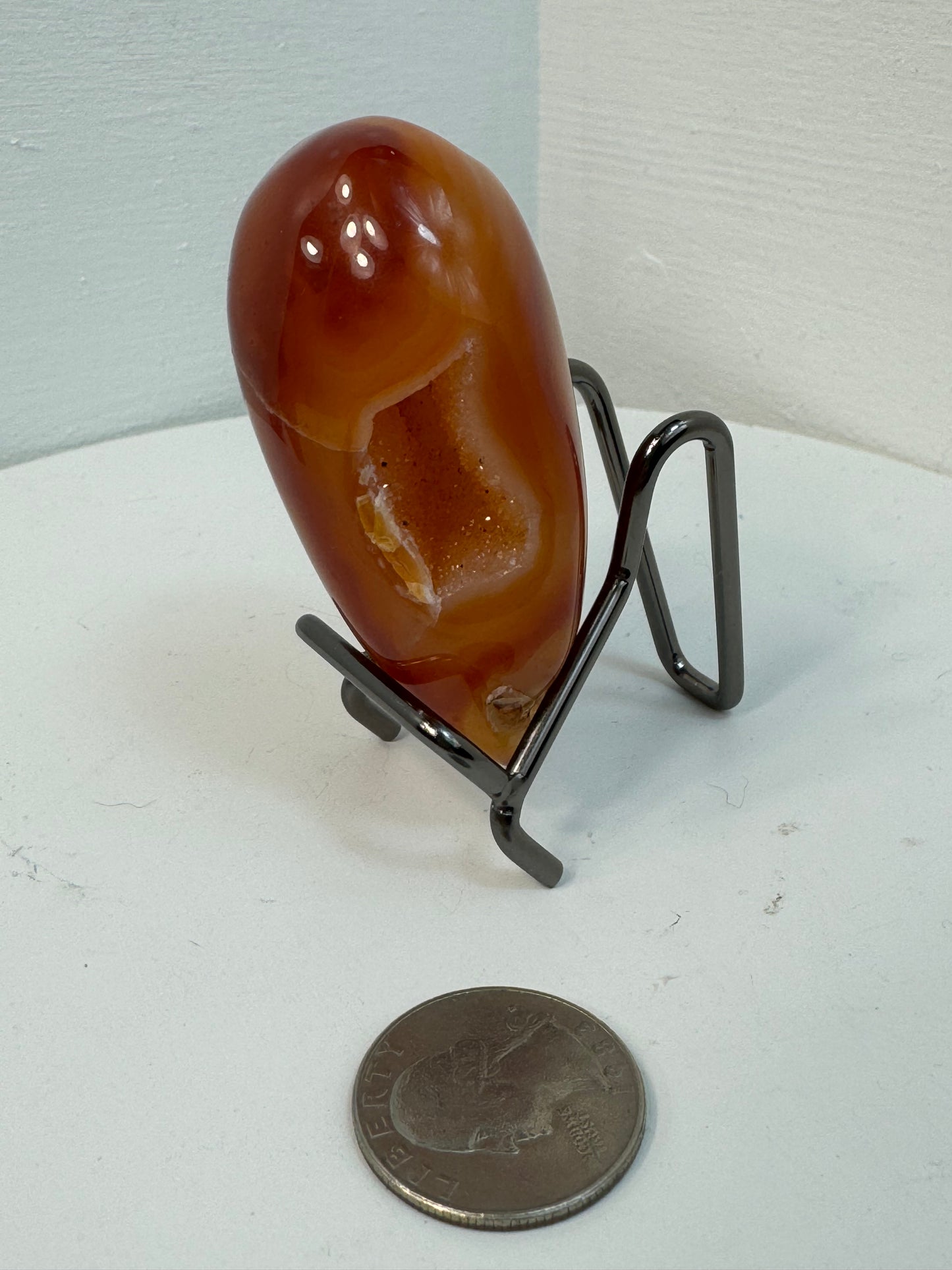 CARNELIAN DRUZY TEARDROP- Vitality, Creativity, Emotional Healing