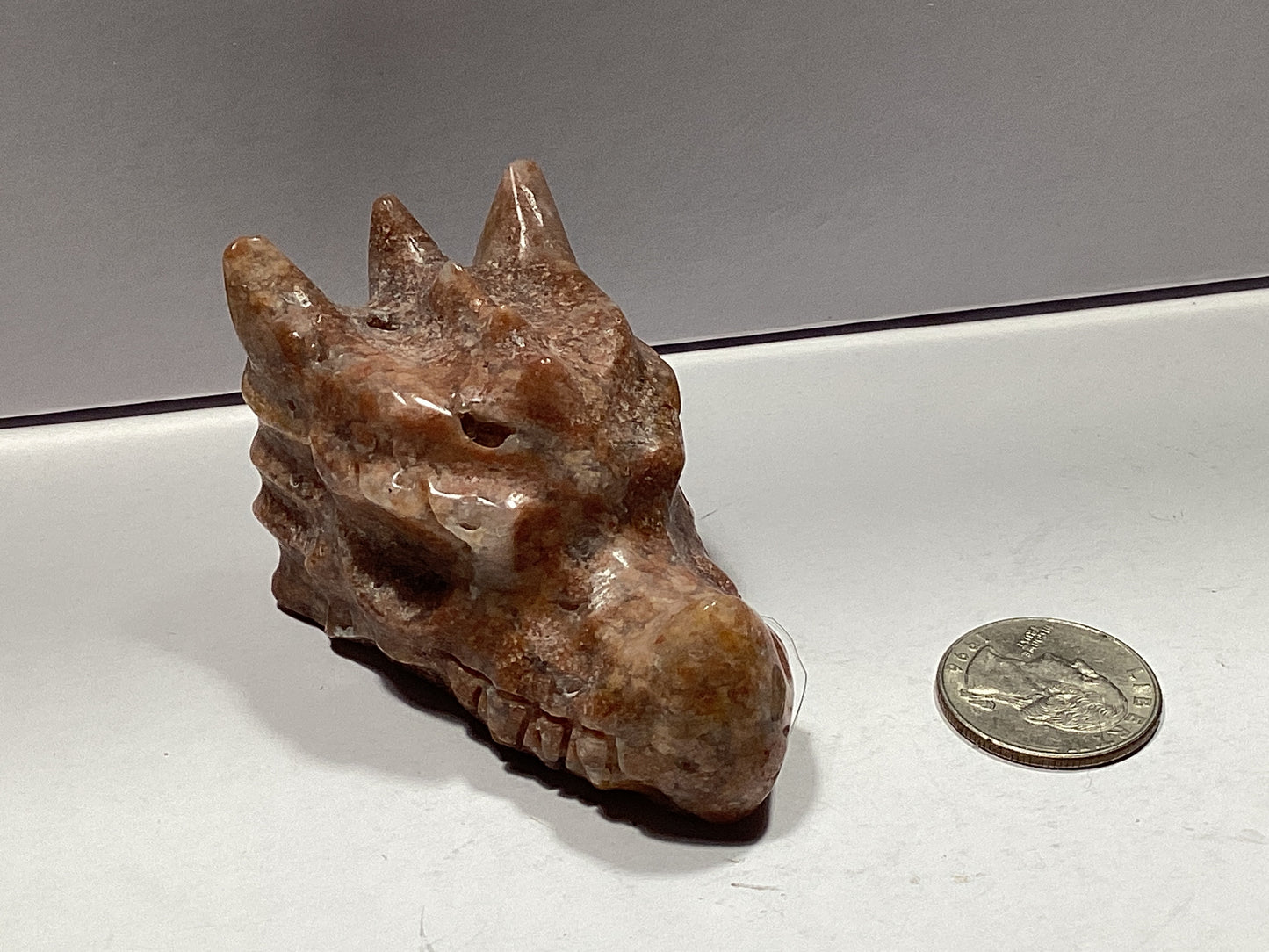 PINK AGATE DRAGON HEAD-Love, Courage, and Mystical Energy