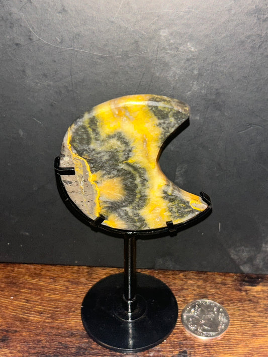 BUMBLE BEE JASPER MOON with stand-Creativity, Positivity, and Transformation