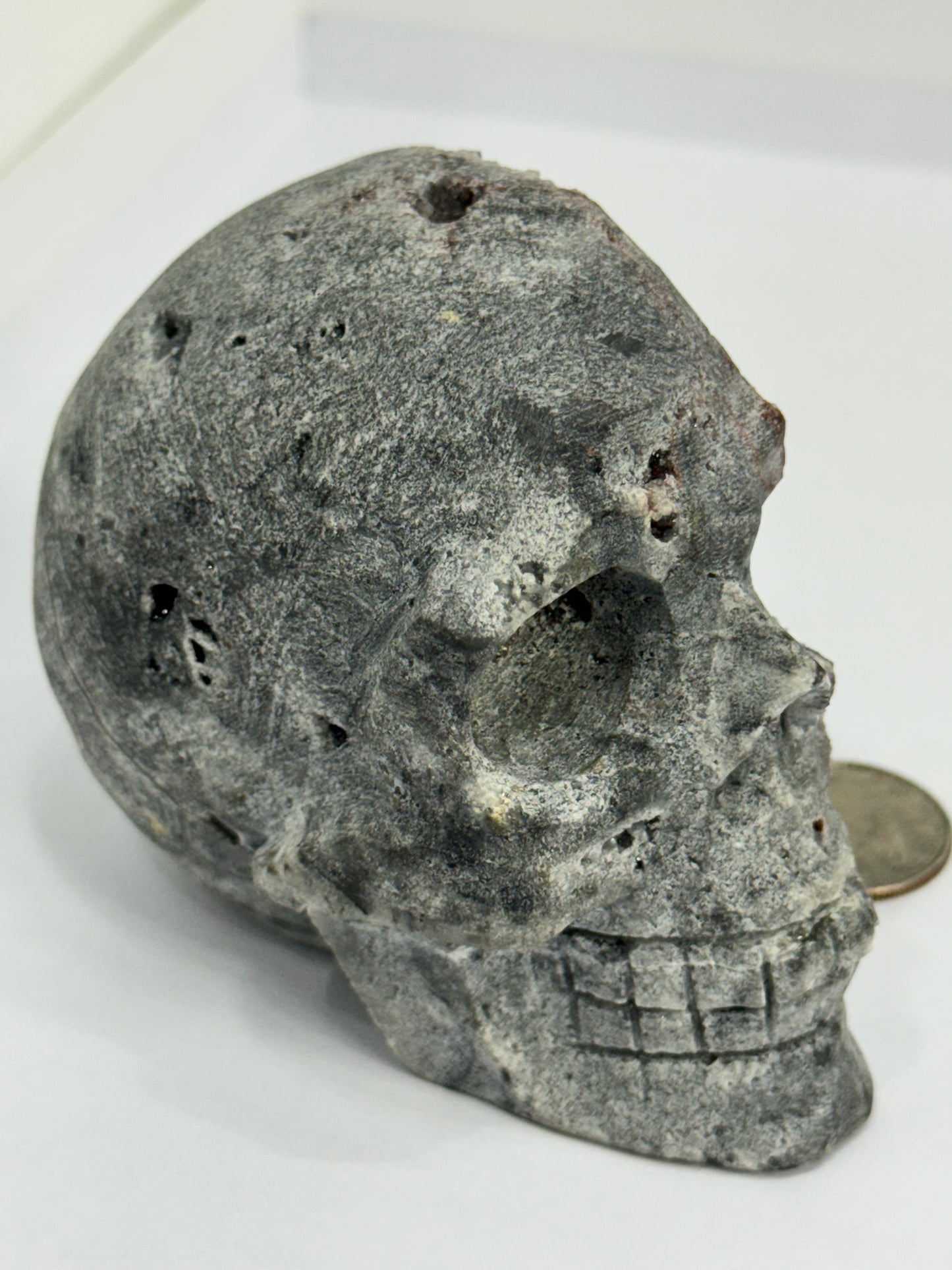 HEMATOID QUARTZ SKULL- grounding focus, transformation