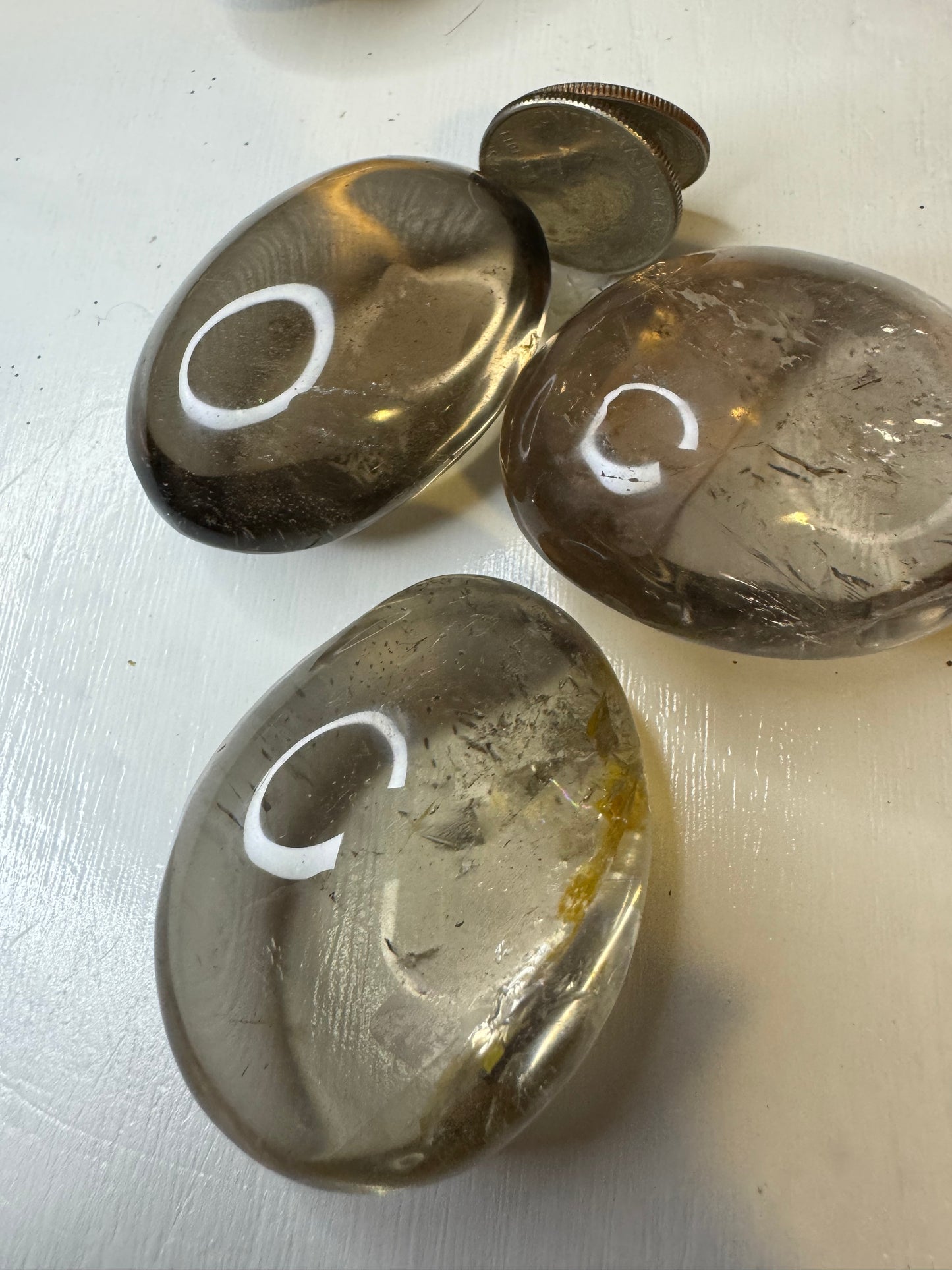 SMOKEY QUARTZ PALM STONE-grounding, protection, and spiritual cleansing