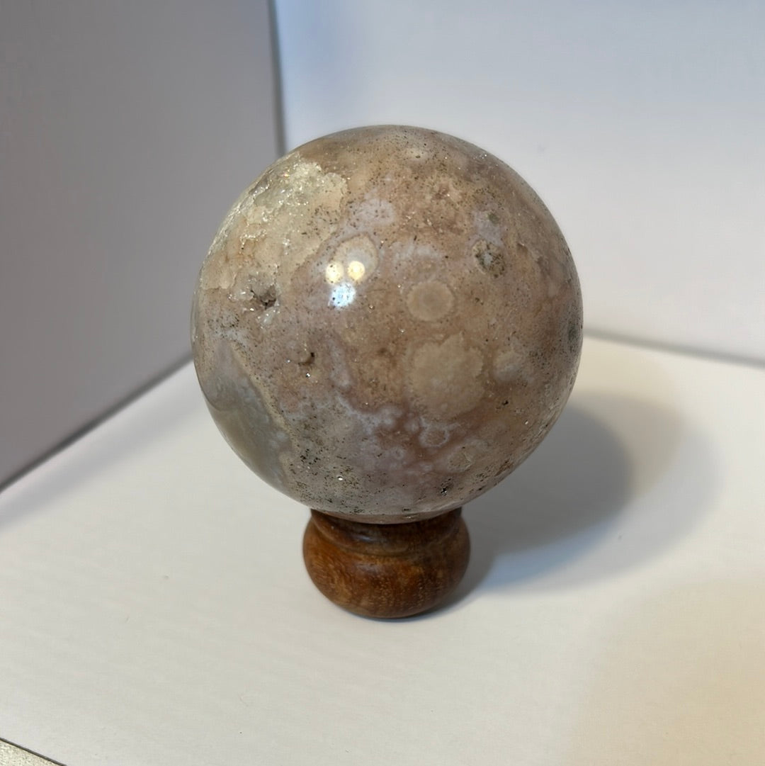 FLOWER AGATE SPHERE-growth, manifestation, and personal transformation