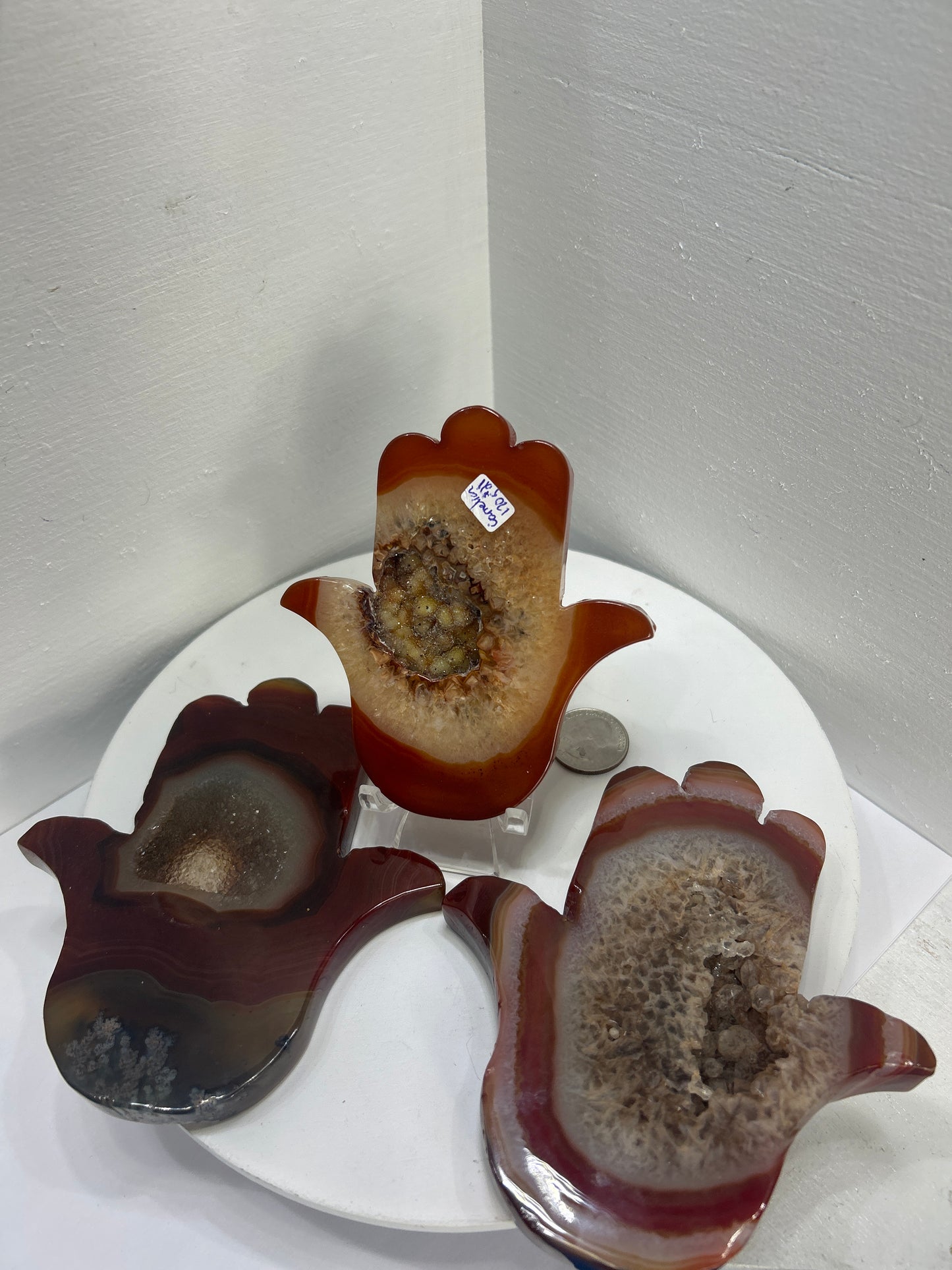 CARNELIAN HAMSA (FLAT HANDS)-Protection, Courage, Vitality
