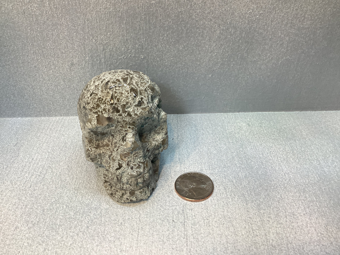 MOSS AGATE SKULL- abundance, growth, emotional healing