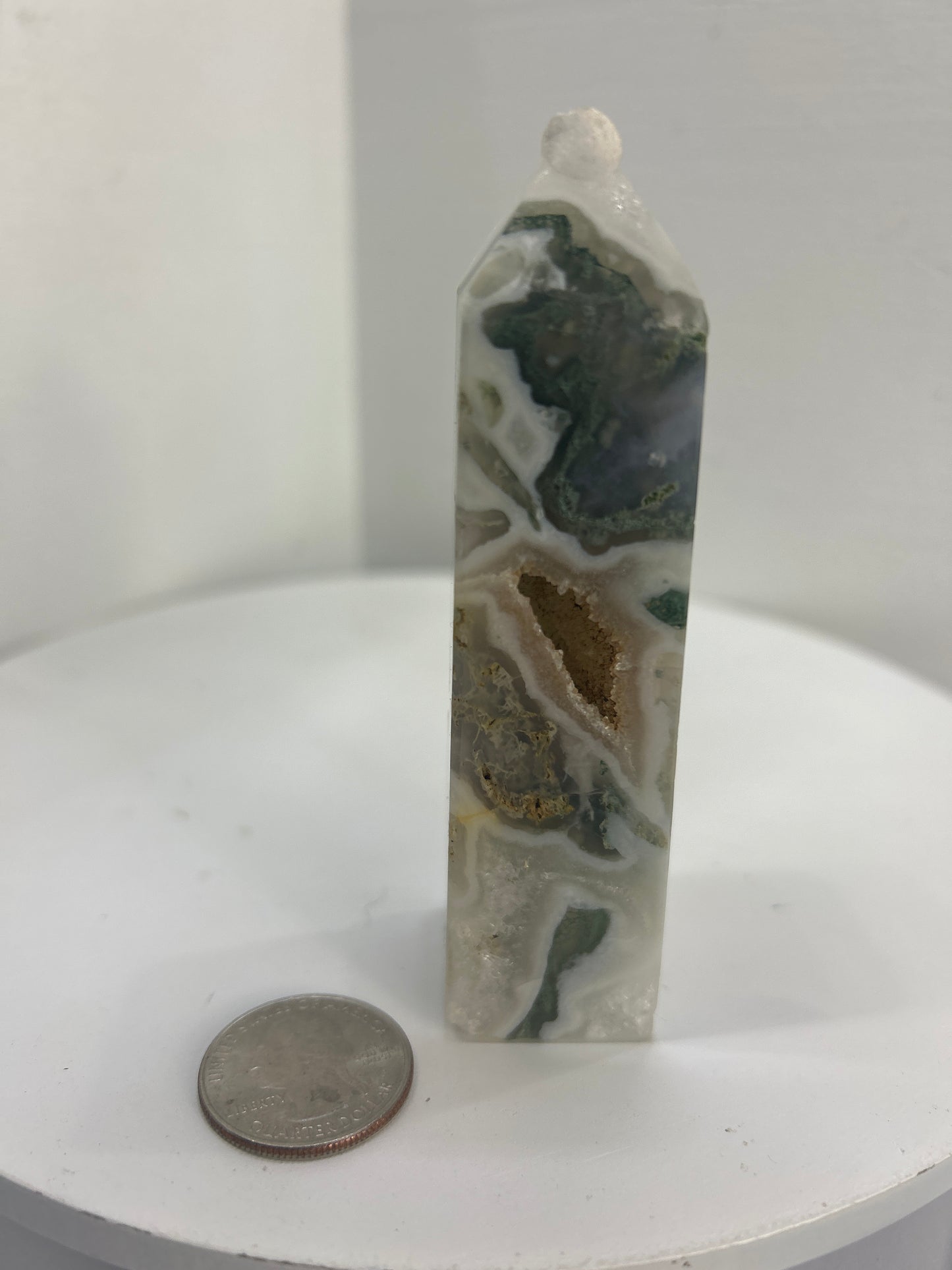 BLUE AND/OR BROWN MOSS AGATE TOWERS-Balance, Growth, Grounding
