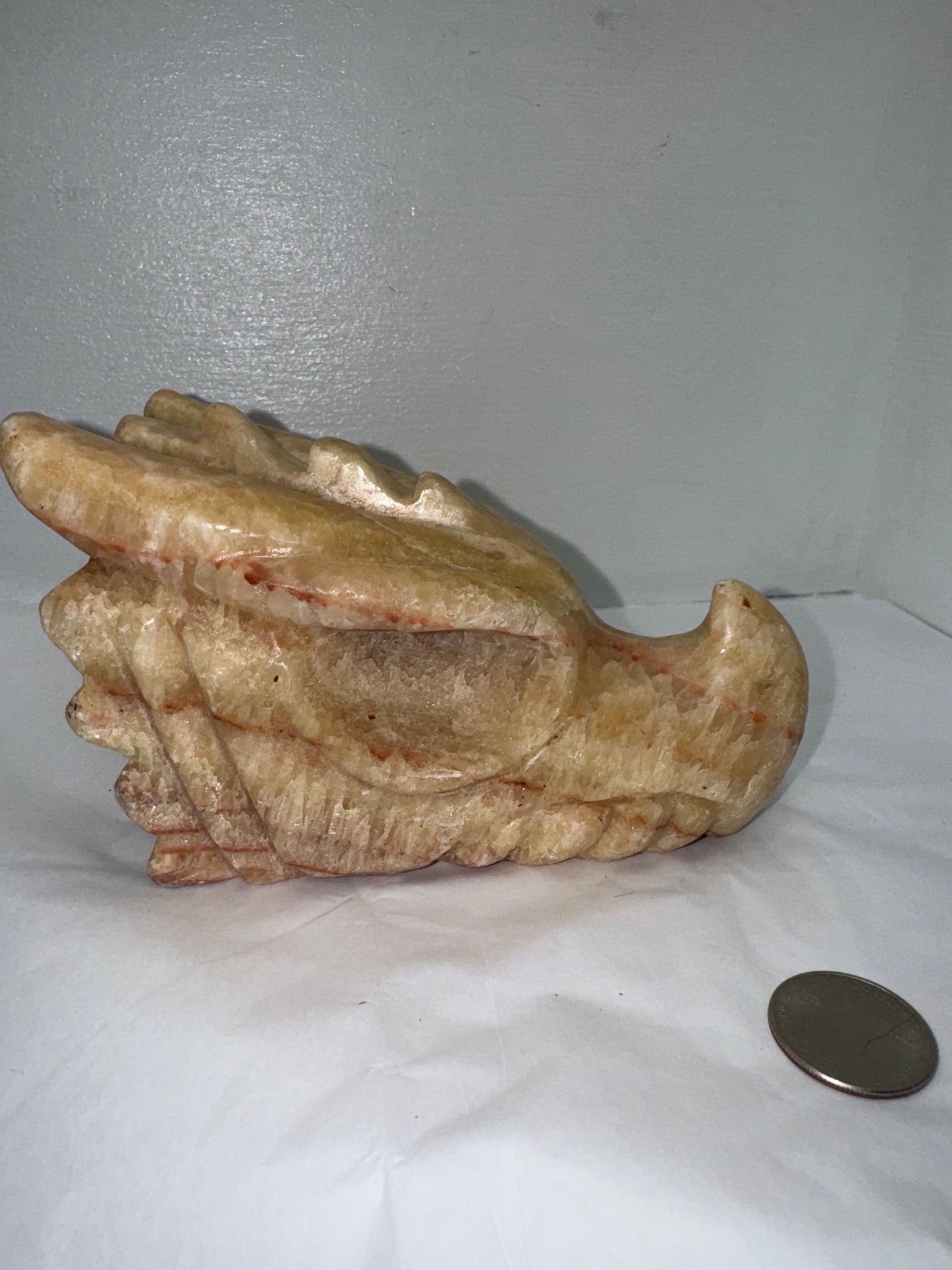 HONEY CALCITE DRAGON SKULL: Empowerment, Clarity, and Personal Strength