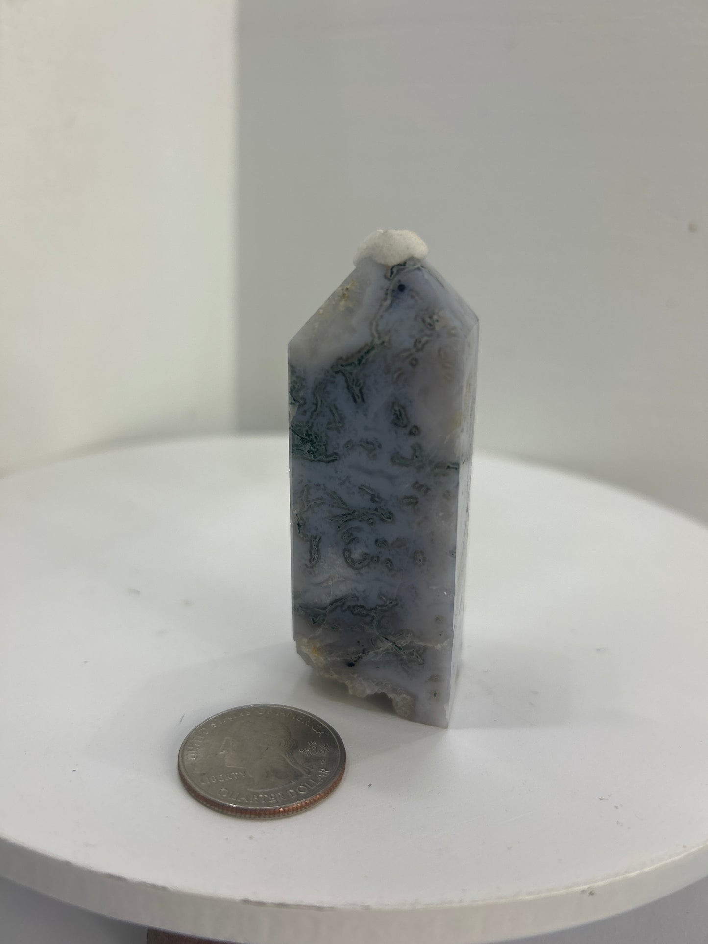 BLUE AND/OR BROWN MOSS AGATE TOWERS-Balance, Growth, Grounding