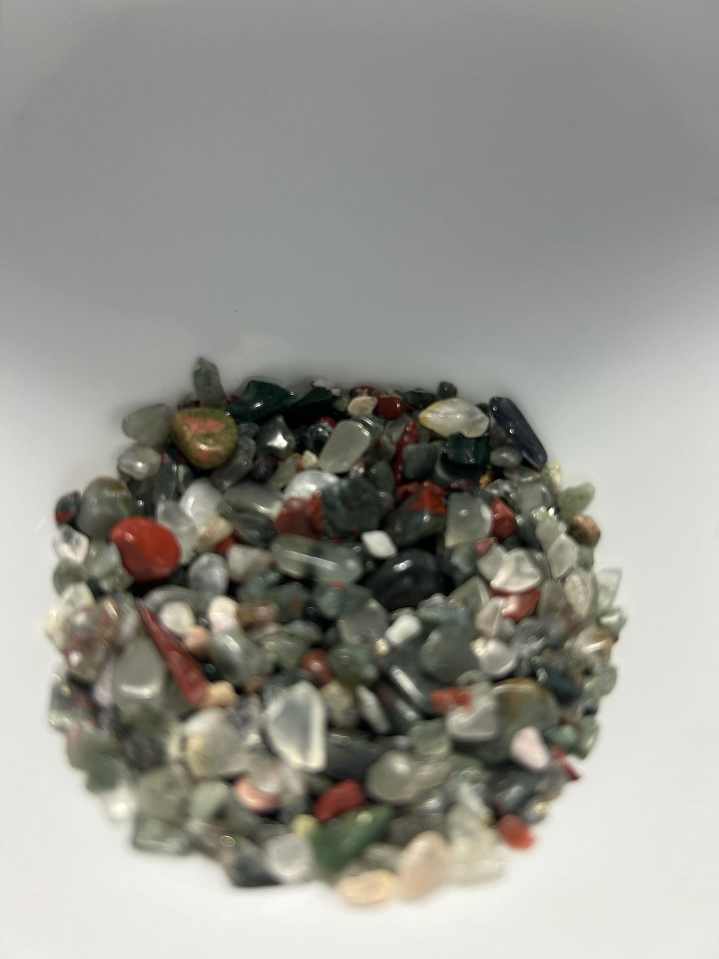 AFRICAN BLOODSTONE CHUMBLES/CHIPS-Vitality, Courage,Protection