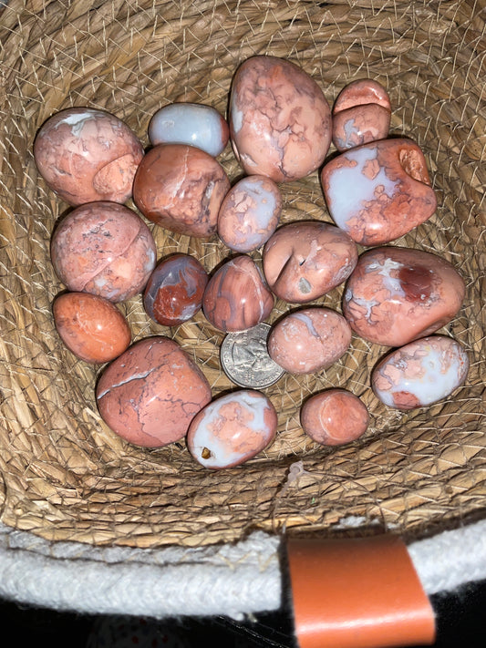 PINK AGATE TUMBLES—Love, Harmony, Emotional Healing