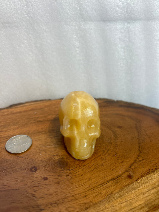 ORANGE CALCITE SKULL Sm- Creativity, Vitality, and Positivity