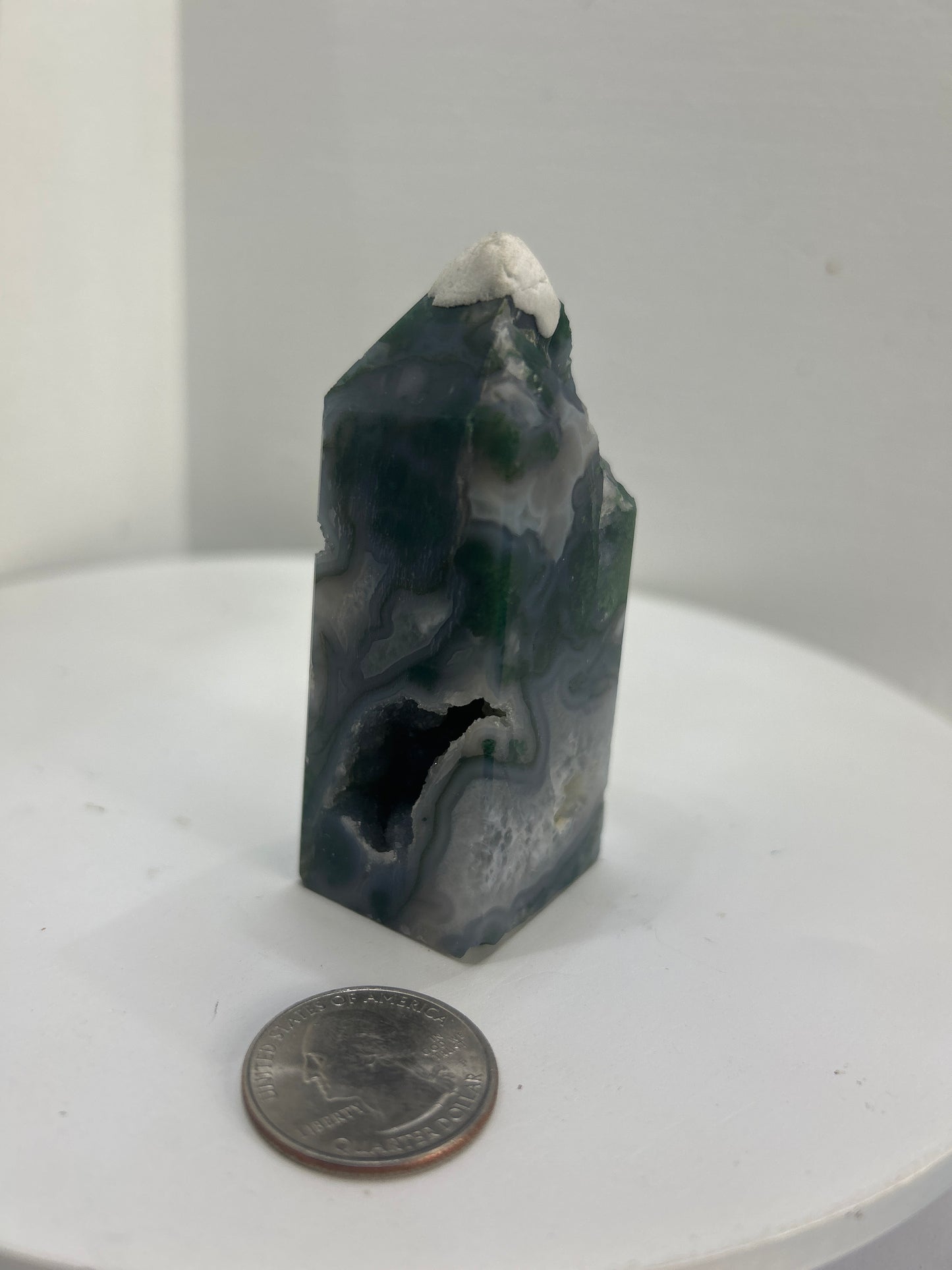 BLUE AND/OR BROWN MOSS AGATE TOWERS-Balance, Growth, Grounding