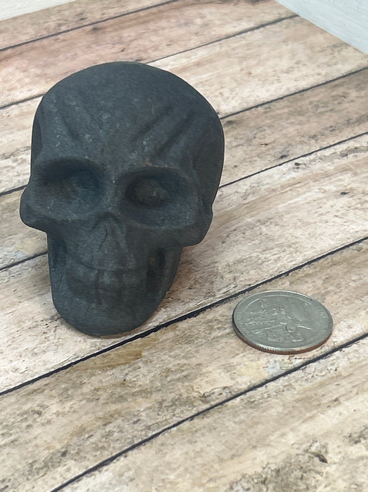 SHUNGITE SKULL- Protection, Purification, and Grounding 🌑🖤