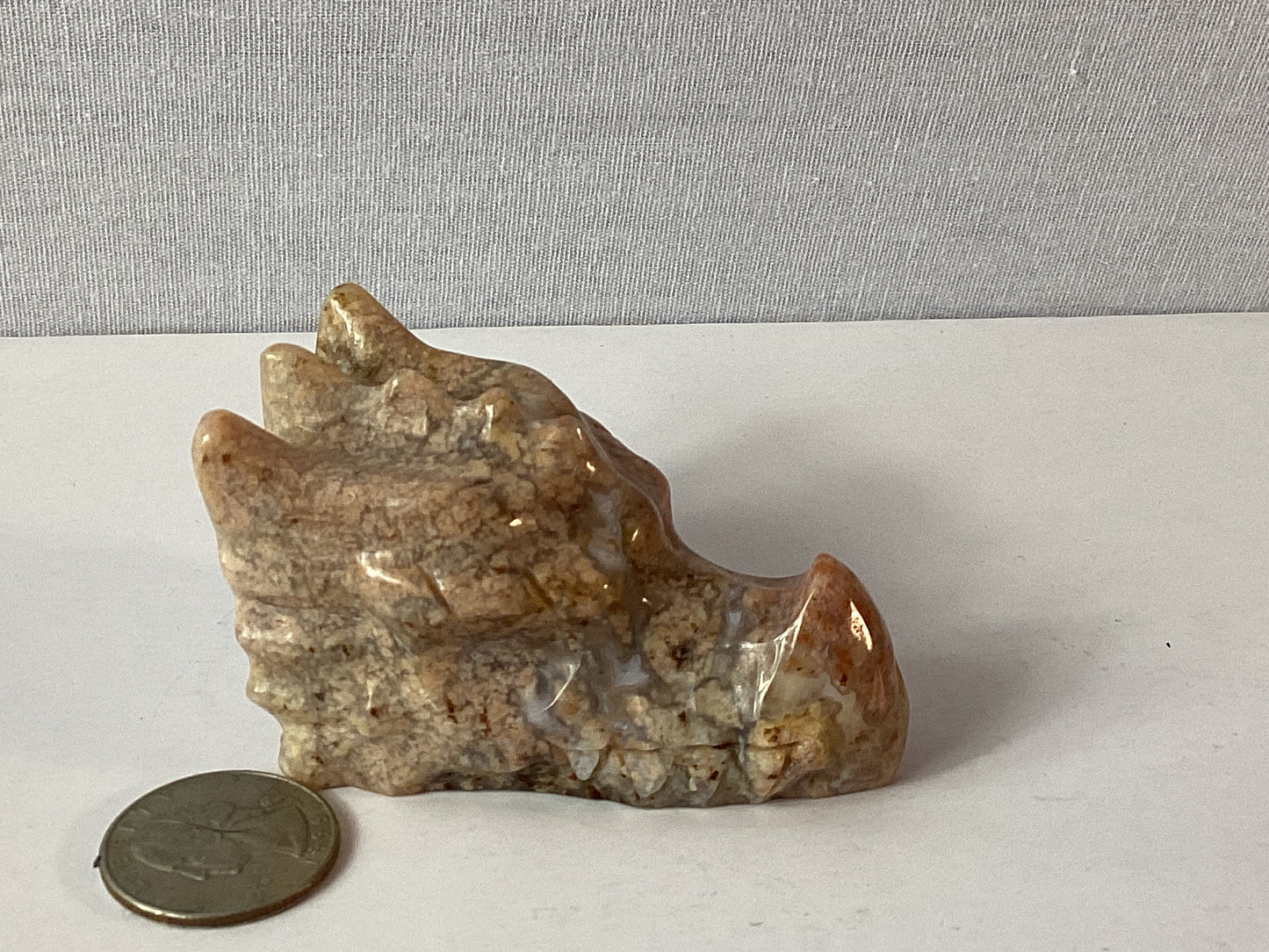 PINK AGATE DRAGON HEAD-Love, Courage, and Mystical Energy