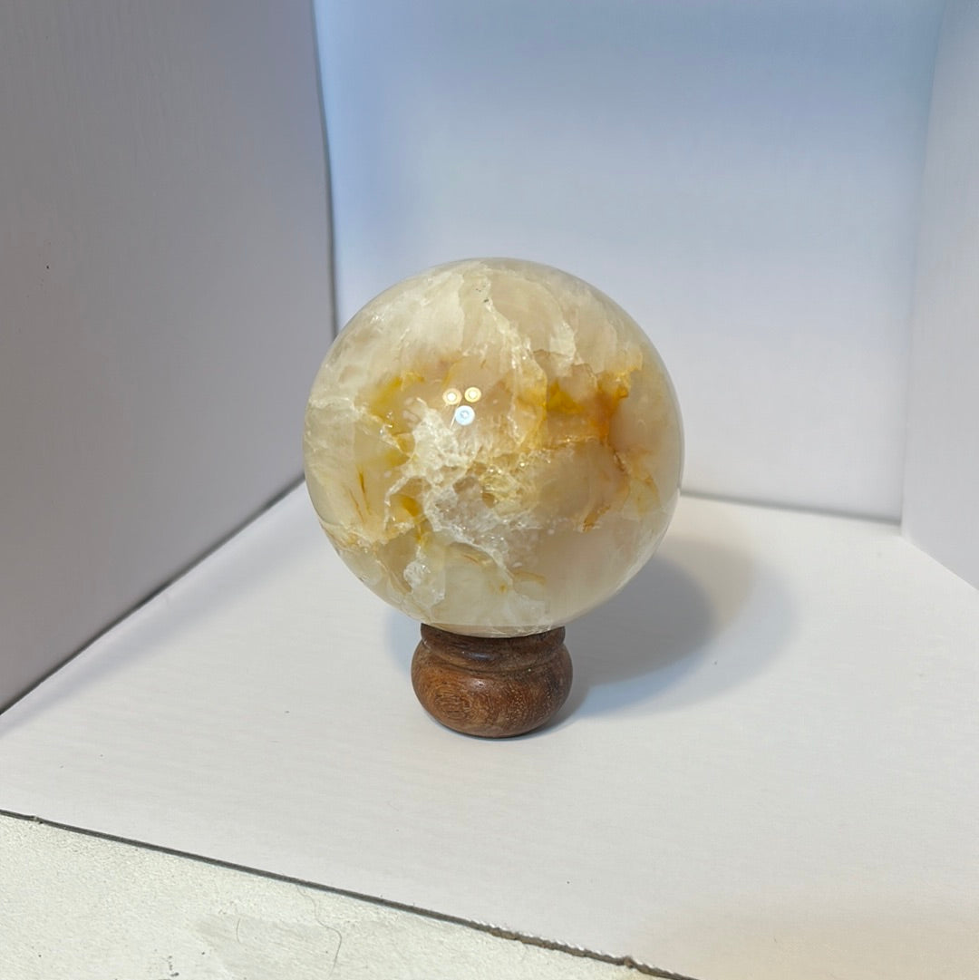 FLOWER AGATE SPHERE-growth, manifestation, and personal transformation