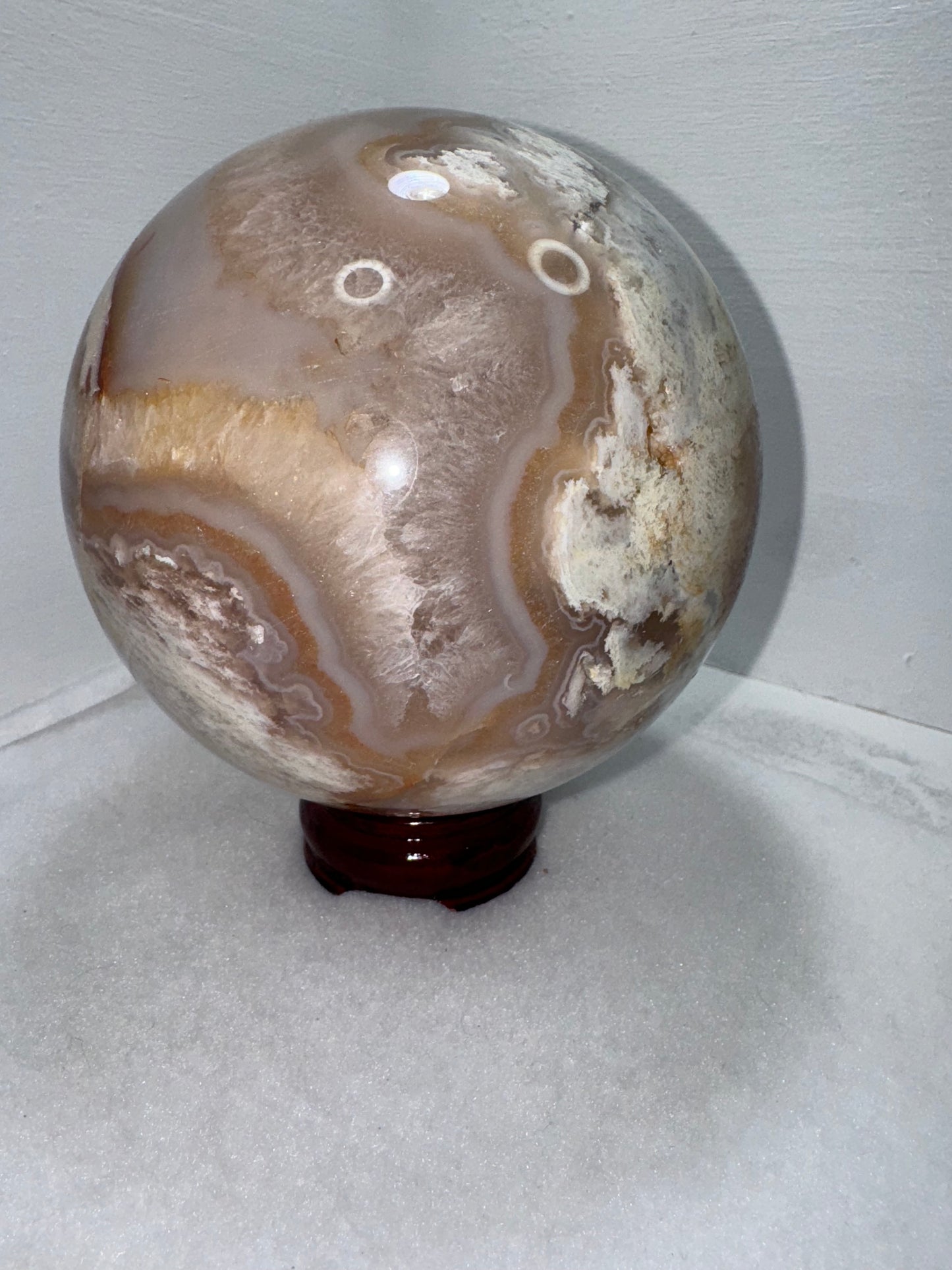 FLOWER AGATE SPHERE-growth, manifestation, and personal transformation