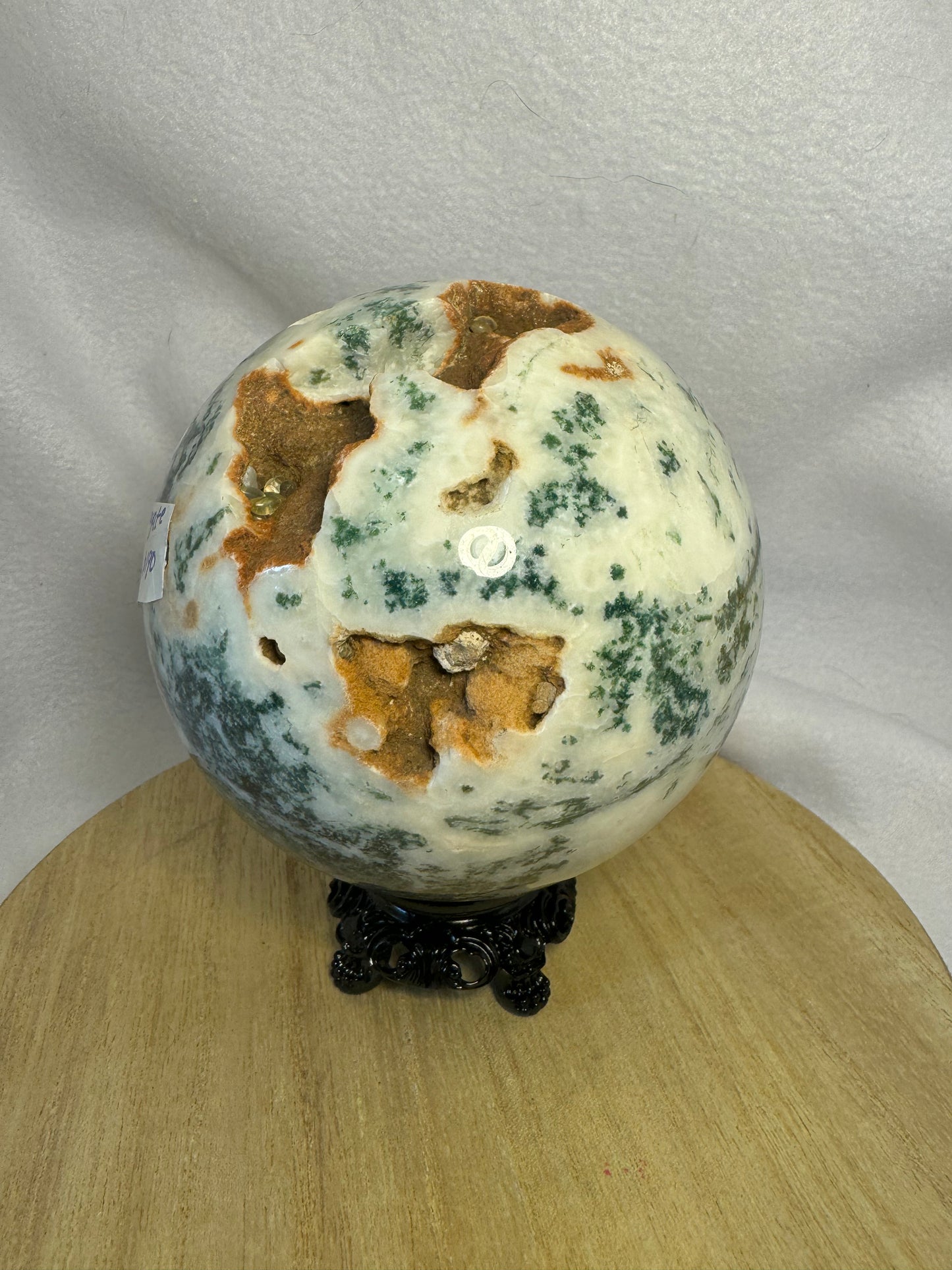 MOSS AGATE SPHERE-abundance, growth, emotional healing