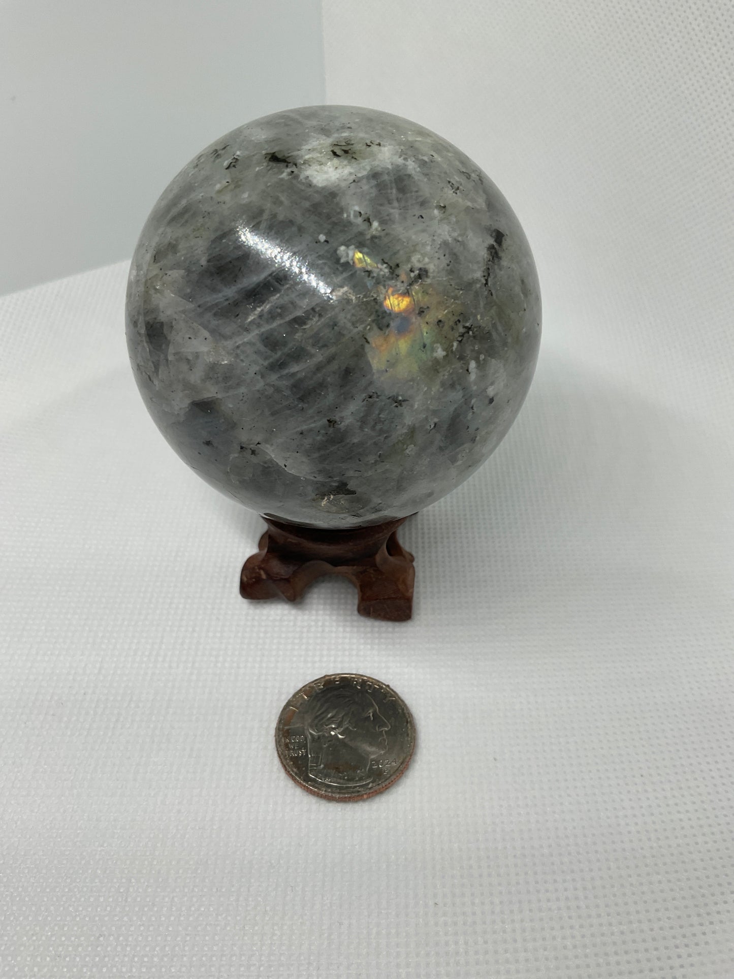 LABRADORITE SPHERE-intuition, protection, and spiritual awakening