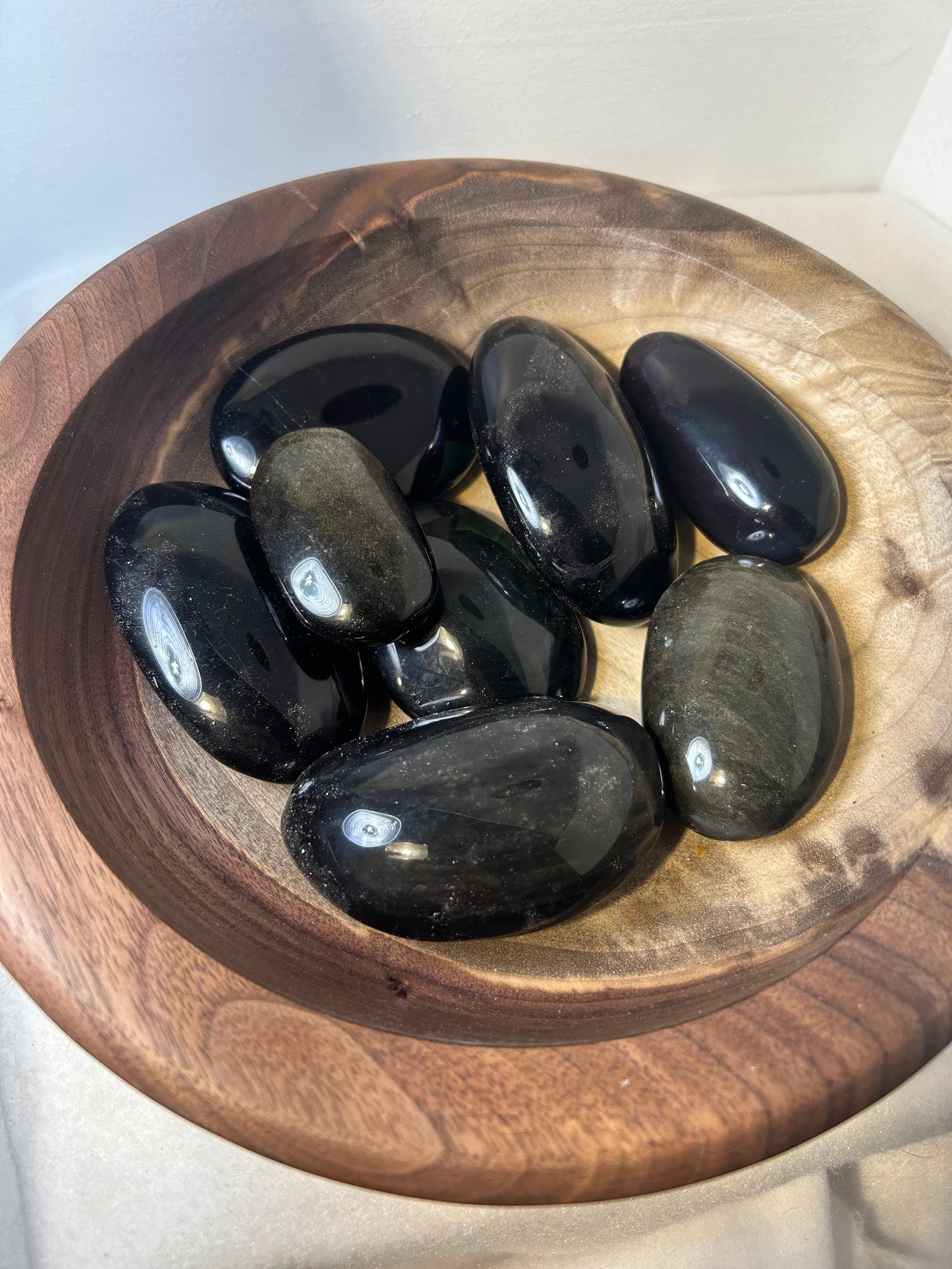 OBSIDIAN PALM STONE-growth, protection, transformation