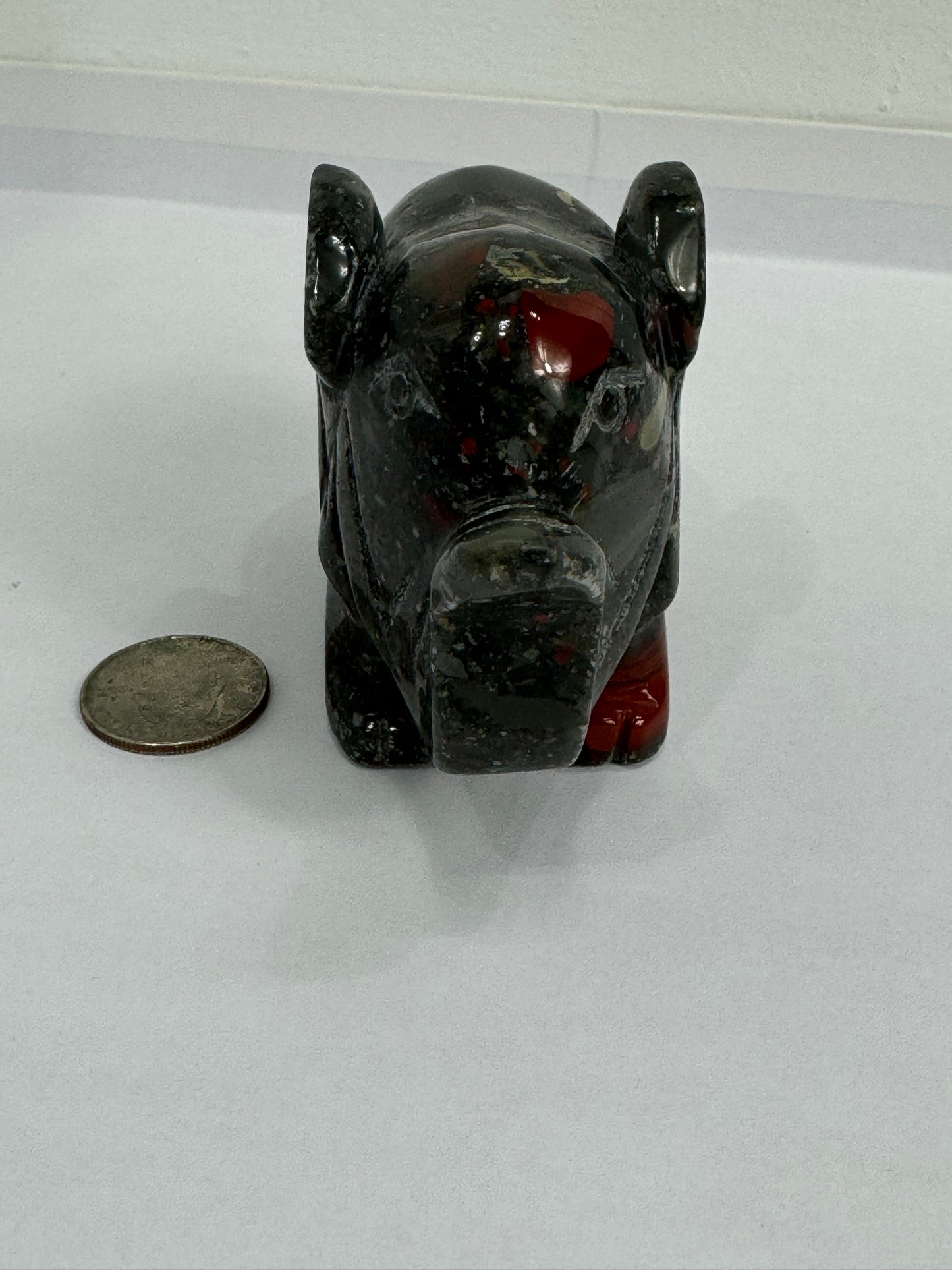 AFRICAN BLOODSTONE ELEPHANT- courage, vitality, protection
