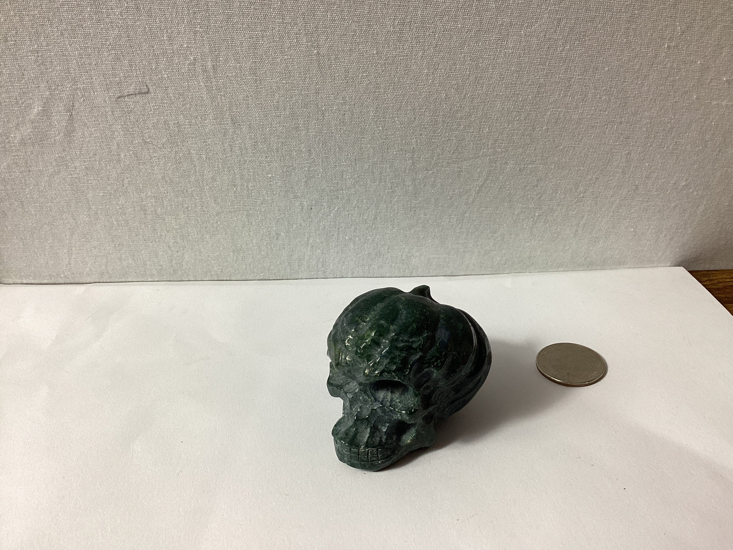 MOSS AGATE SKULL- abundance, growth, emotional healing
