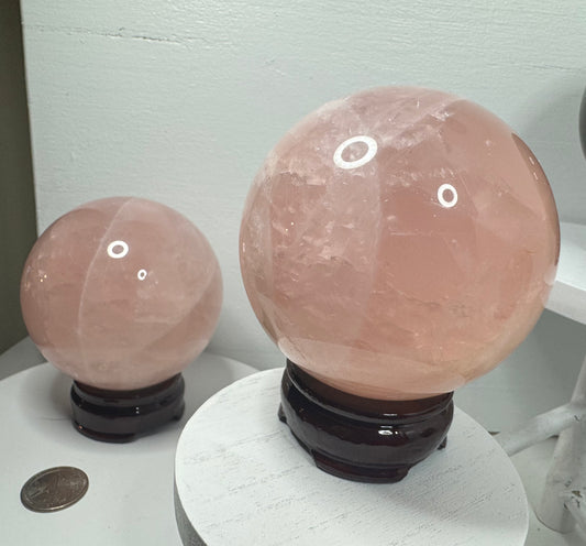 ROSE QUARTZ SPHERE-love, compassion, harmony