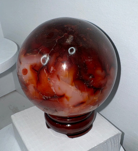 CARNELIAN SPHERE-vitality, courage, creativity