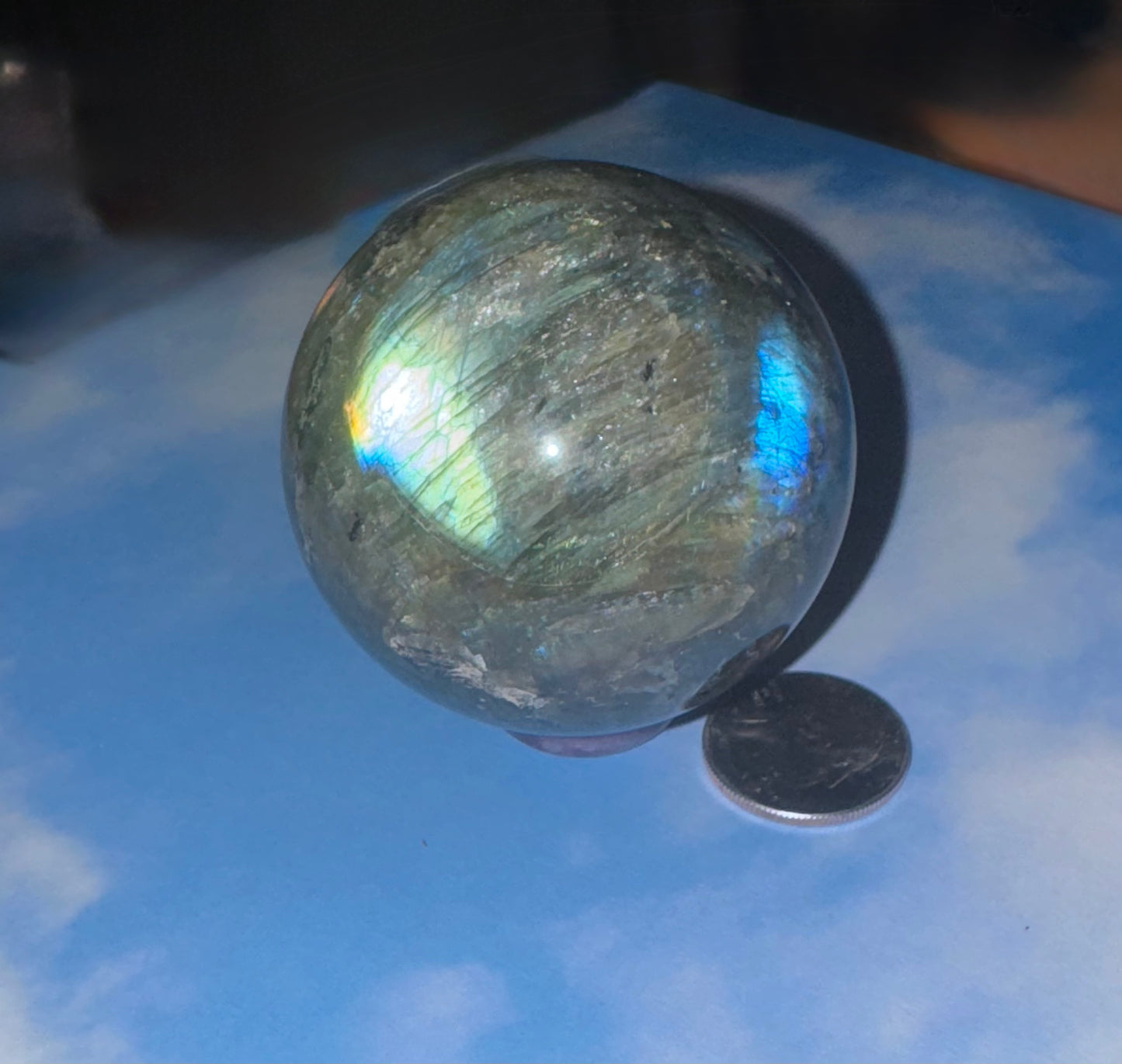 LABRADORITE SPHERE-intuition, protection, and spiritual awakening