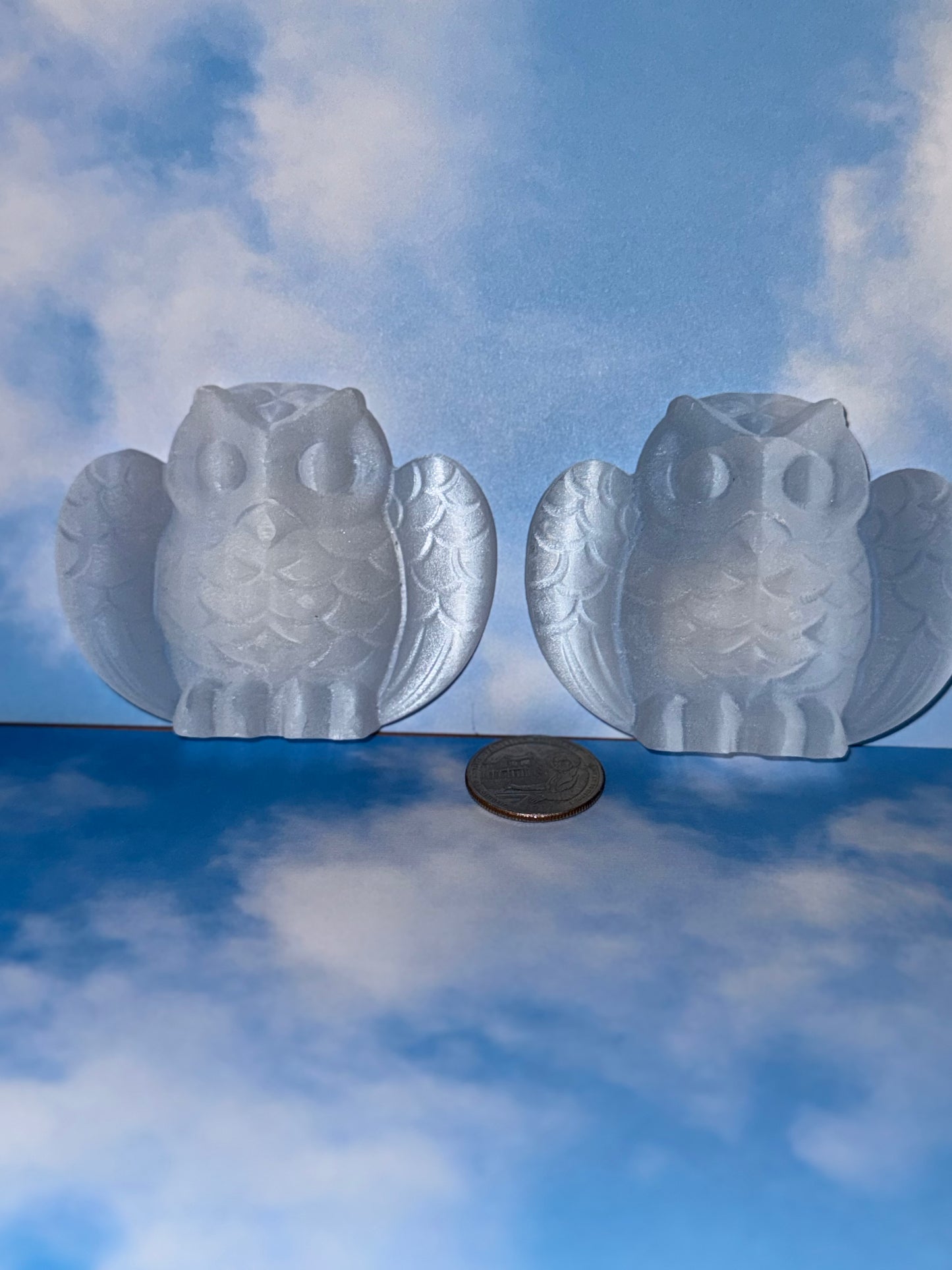SELENITE OWLS-Wisdom, Protection, Spiritual Clarity