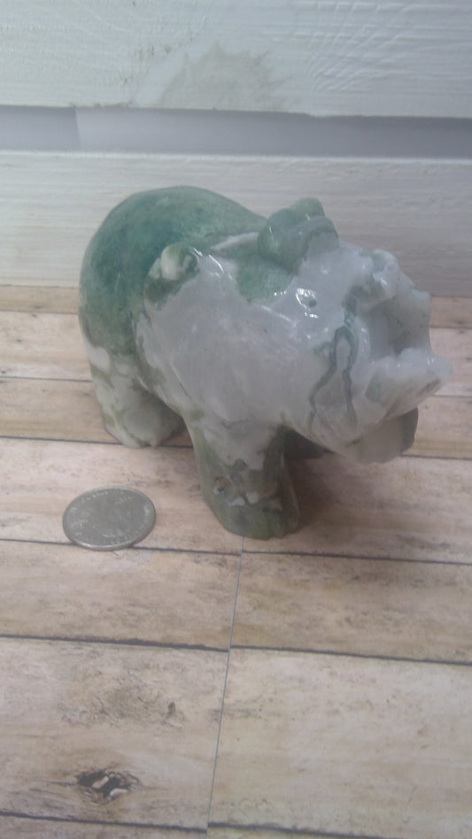 MOSS AGATE ELEPHANT - Strength, Growth, Connection to Nature