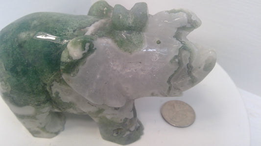 MOSS AGATE ELEPHANT - Strength, Growth, Connection to Nature